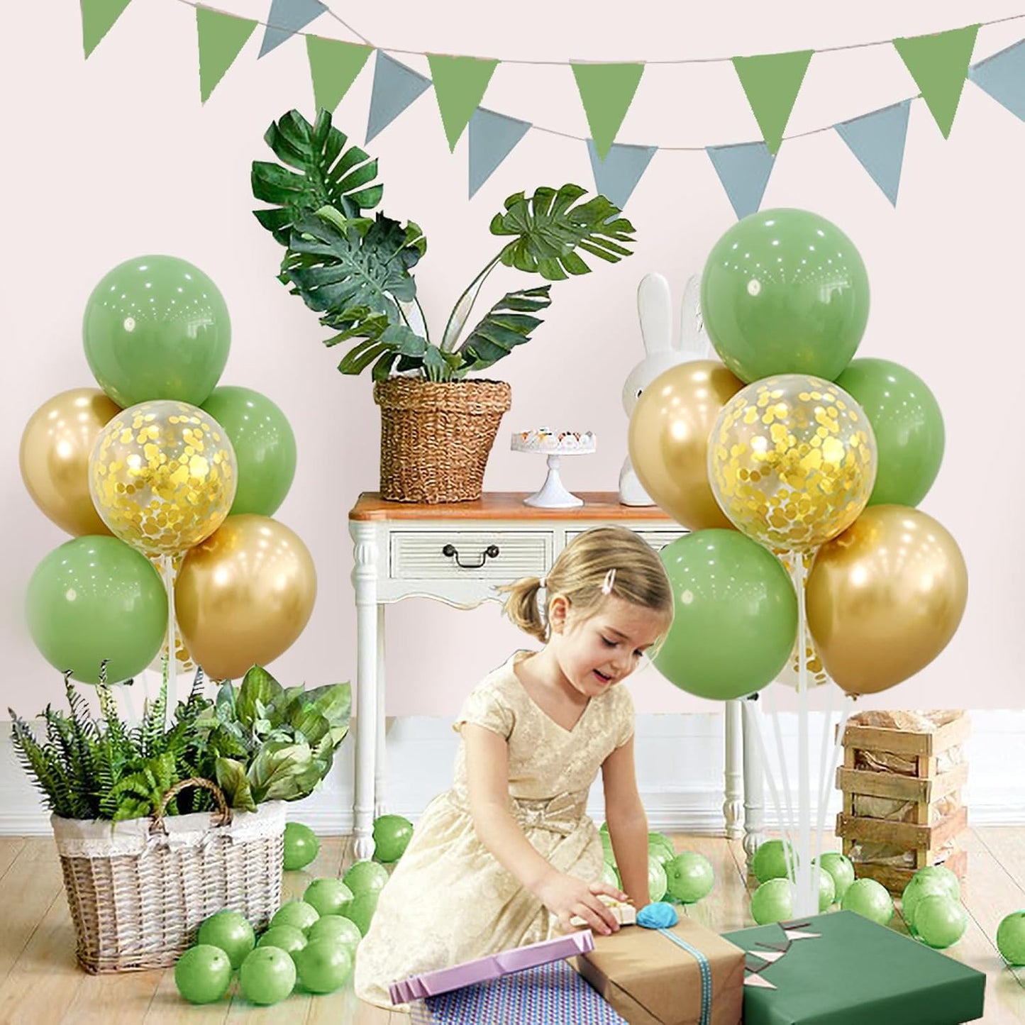 4 Balloon Stand Kit For Table Centerpieces With Base Sage Green Balloons Holder Baby Shower Birthday Party Decorations