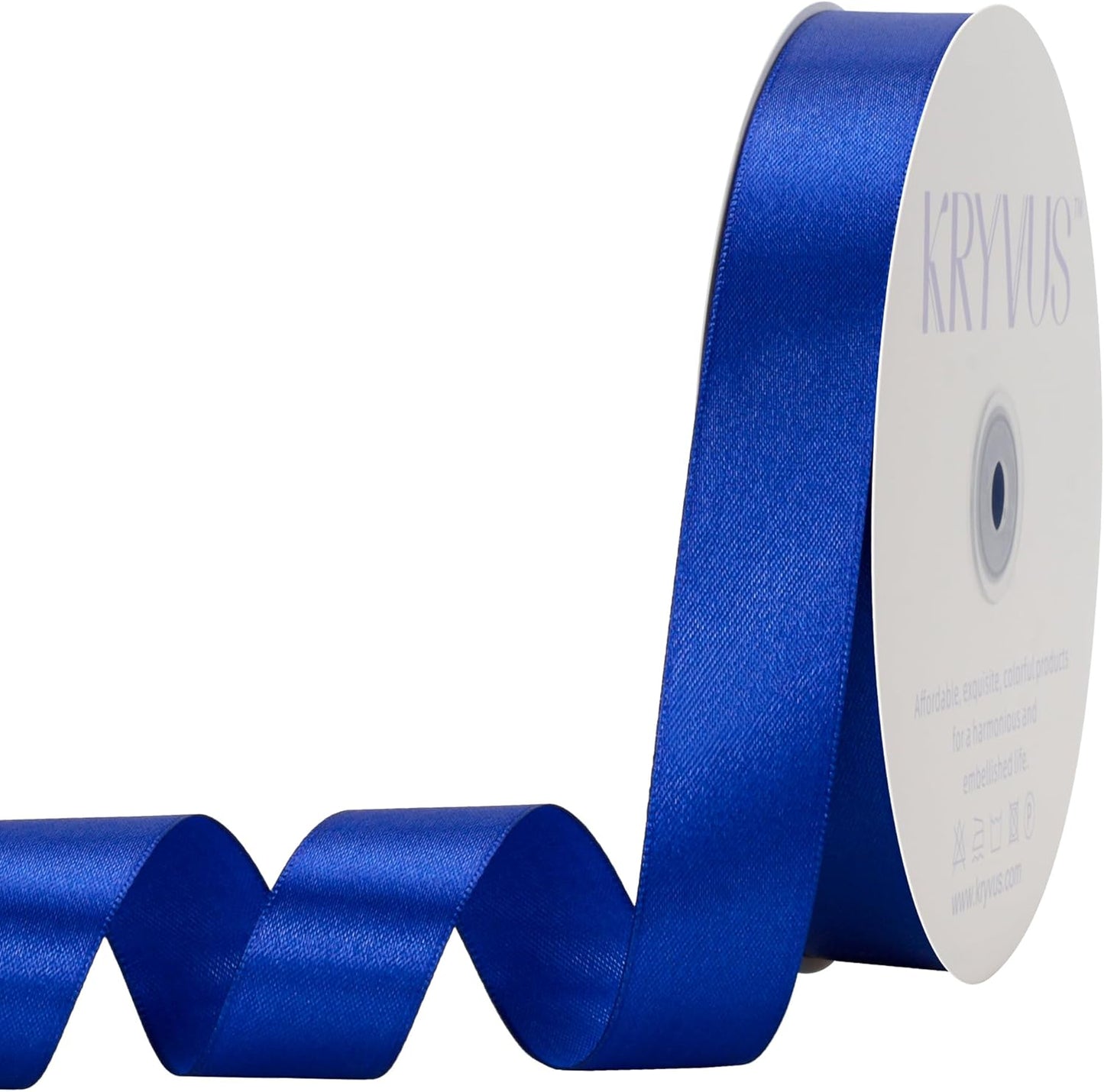 Royal Blue Satin Ribbon 1 inch X Continuous 100 Yards, Single Face Polyester Ribbon Perfect for Gift Wrapping, Flower Bouquet, Wedding Decor, Crafts, Bow Making, Sewing and More