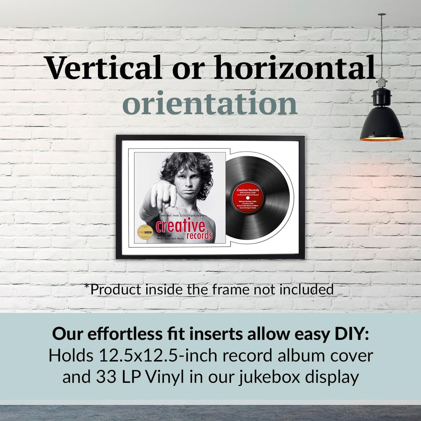 Creative Picture Frames 16" x 24" Jukebox Vinyl Frame Display with Double Matting, LP Record Album Frame for Wall Decor, White/White, Pack of 4