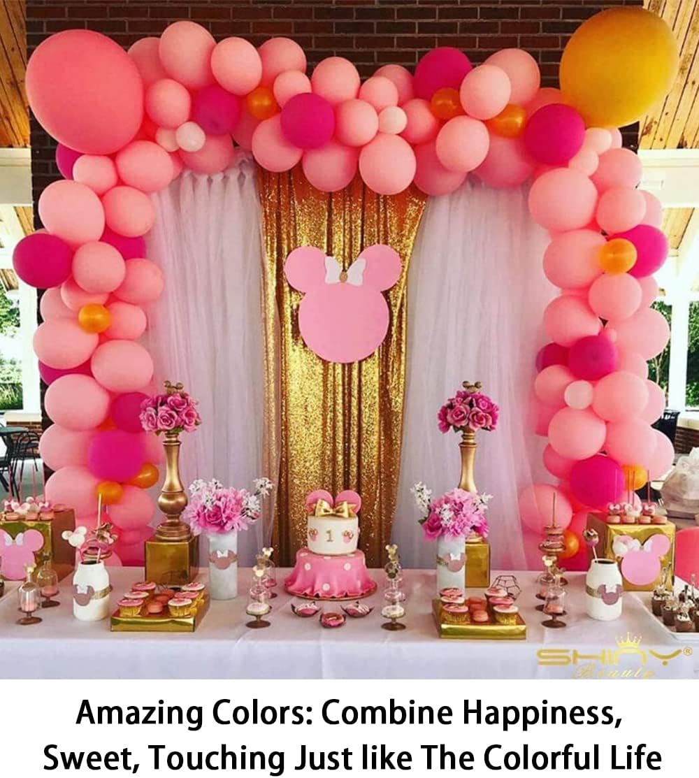 ShinyBeauty Sequin Backdrop 4x10ft Shiny Gold Sequin Curtains 2 Panels Glitter Backdrop Curtains for Parties Photography Background M0511…