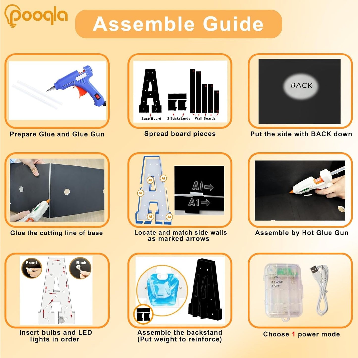 Pooqla 4 FT Marquee Light Up Letters, Black Marquee Letter Lights 4 Feet Tall for Birthday Decoration, Big Mosaic Letters Sign for Balloons Party Anniversary Wedding Decorations, Giant Warm White Z