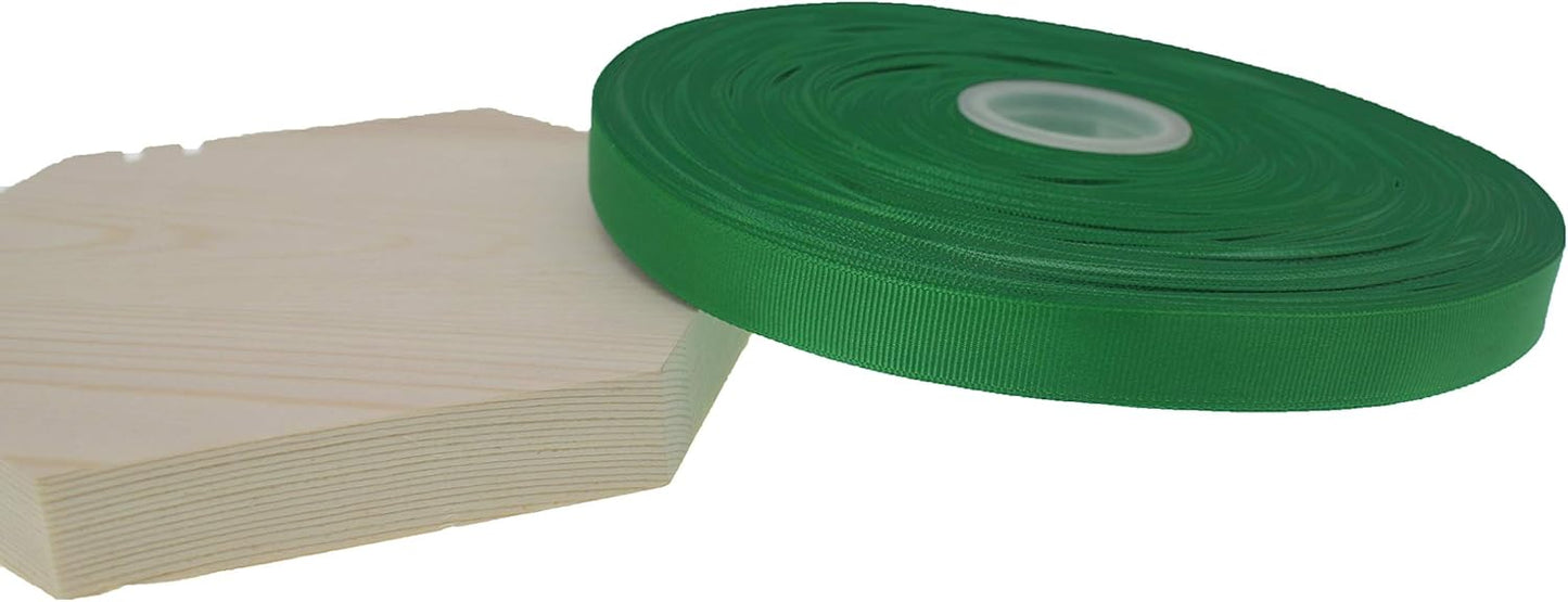 Jesep One Roll 100 Yards 5/8" Soild Grosgrain Ribbon Boutique Gift Wrapping Package Ribbon, DIY Crafts Bow Hair Headband Accessories Assorted Ribbon#553 (5/8" 15mm, Green)