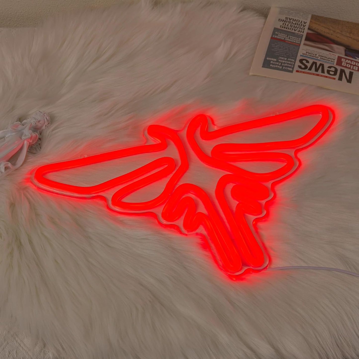 Moth Neon Sign Game Neon Light for wall Decor Red LED Neon Signs Animal Neon Lights for Bedroon Kids Room Video Game Center Decor