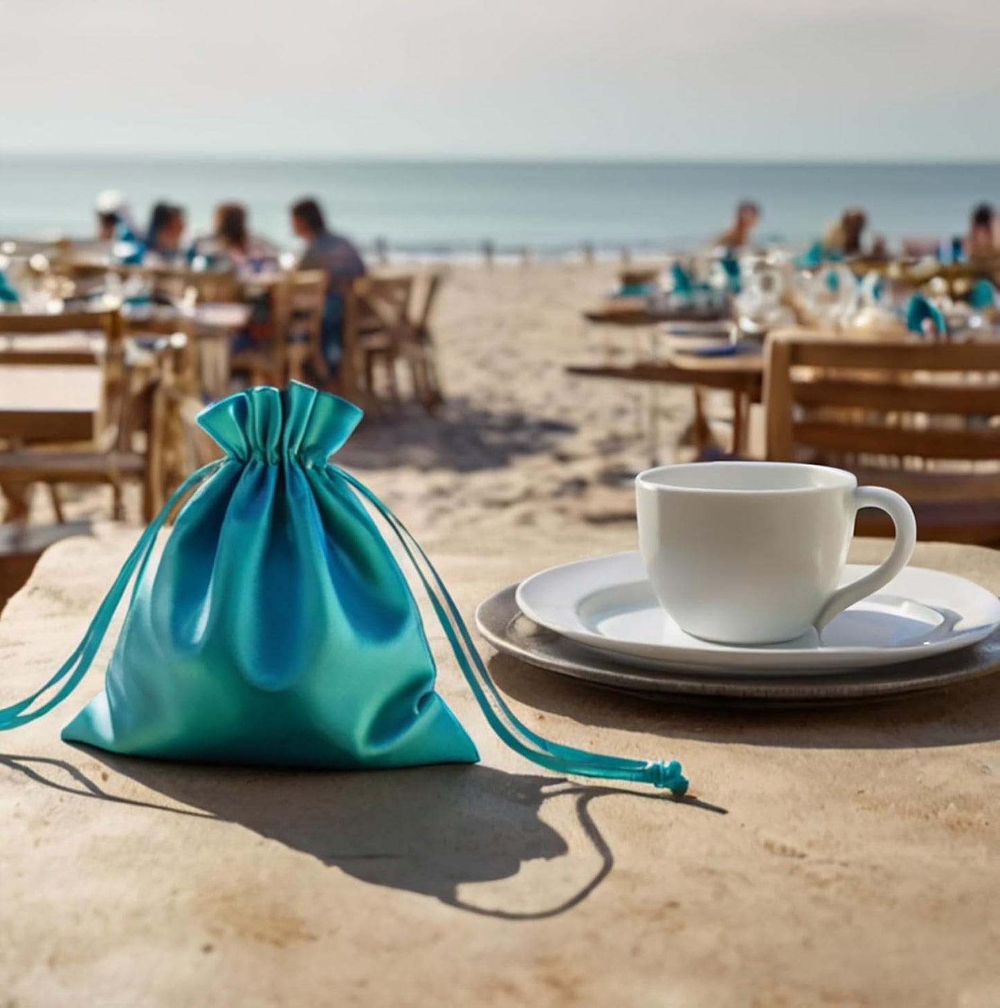 3" x 4" Teal Satin Gift Bags, Jewelry Bags, Wedding Favor Drawstring Baby Shower Christmas 50 per Pack