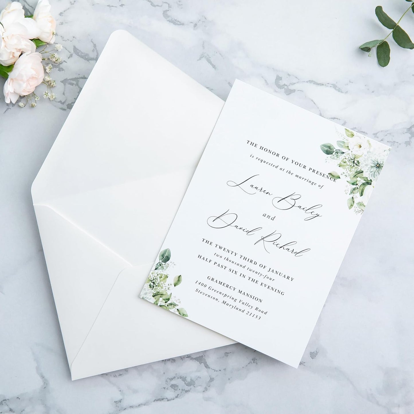 PONATIA 50PCS A7 Euro Flap Envelopes, 5.25 x 7.25'' Ivory Envelopes for Weddings Invitations, Photos, Postcards, Greeting Cards, Christmas Gift Cards, Acrylic Mailing (No Liner)