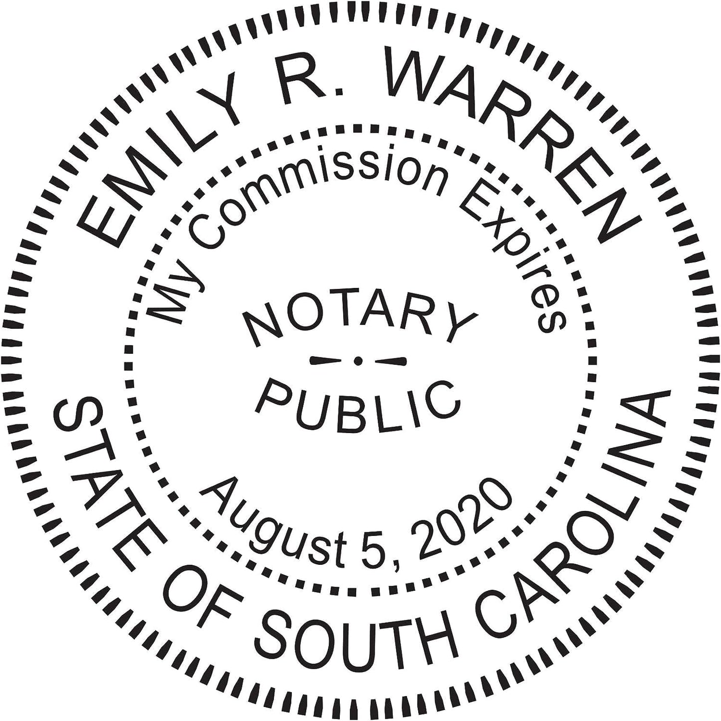 MaxMark Round Notary Pre-Inked Stamp for State of South Carolina
