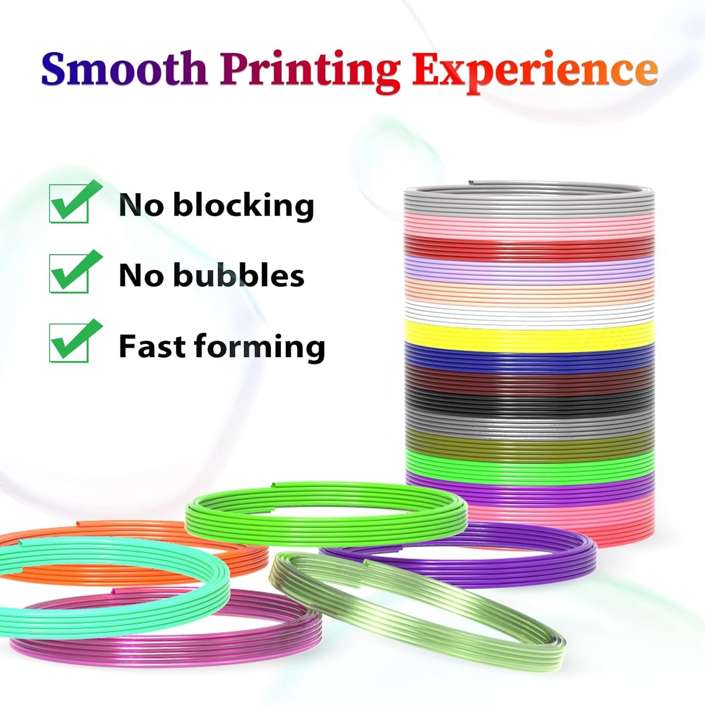 32 Colors 3D Pen Filament 1.75mm PLA, Each Color 20 Feet, Total 640 Feet 3D Pen Filament Refills 3D Printing Pen Refills with High-Precision Diameter Not Compatible with 3Doodler Pen