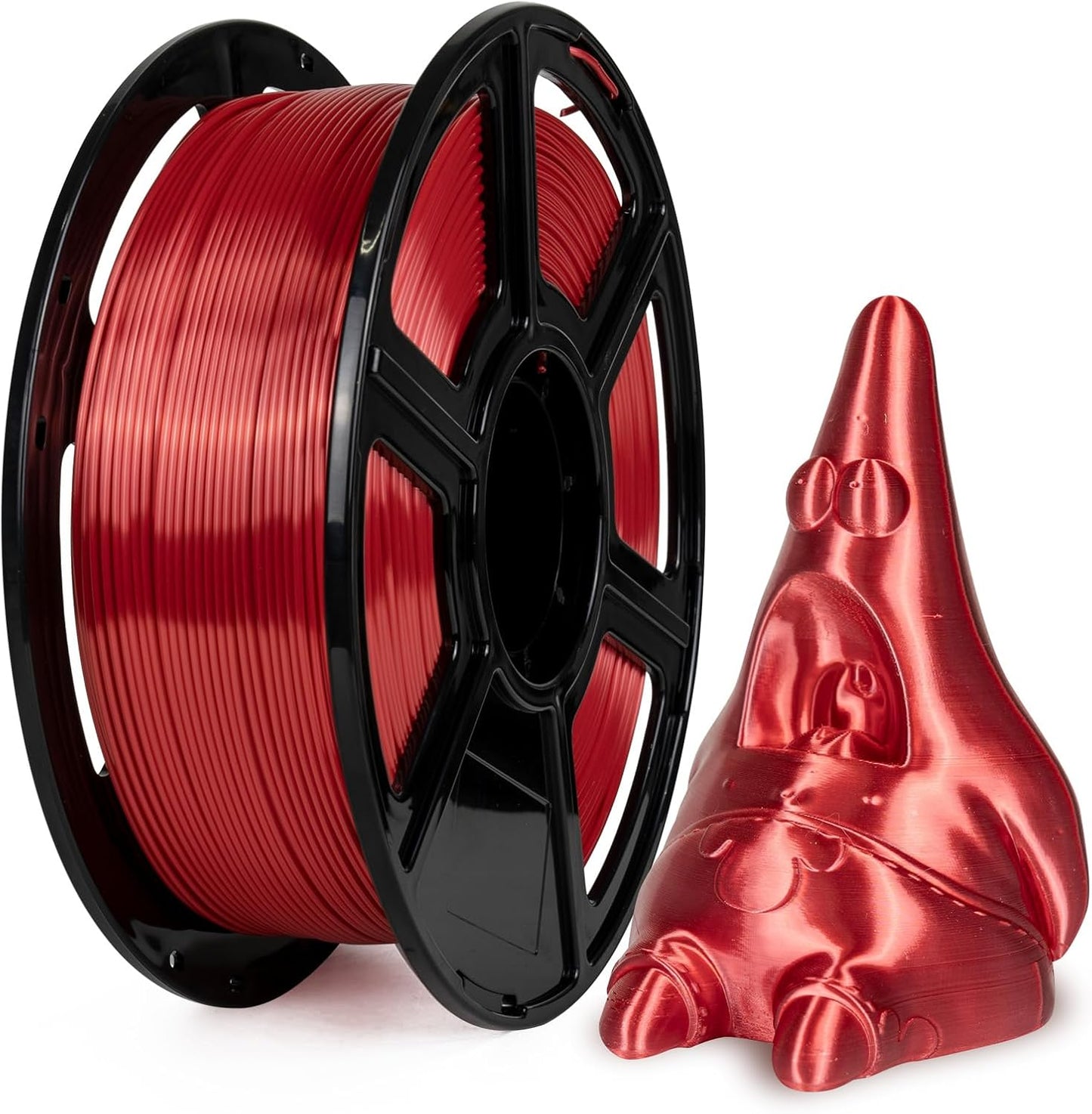 Flashforge 3D Printer Filament Silk PLA 1.75mm 1kg Spool-Dimensional Accuracy +/- 0.02mm (Red)