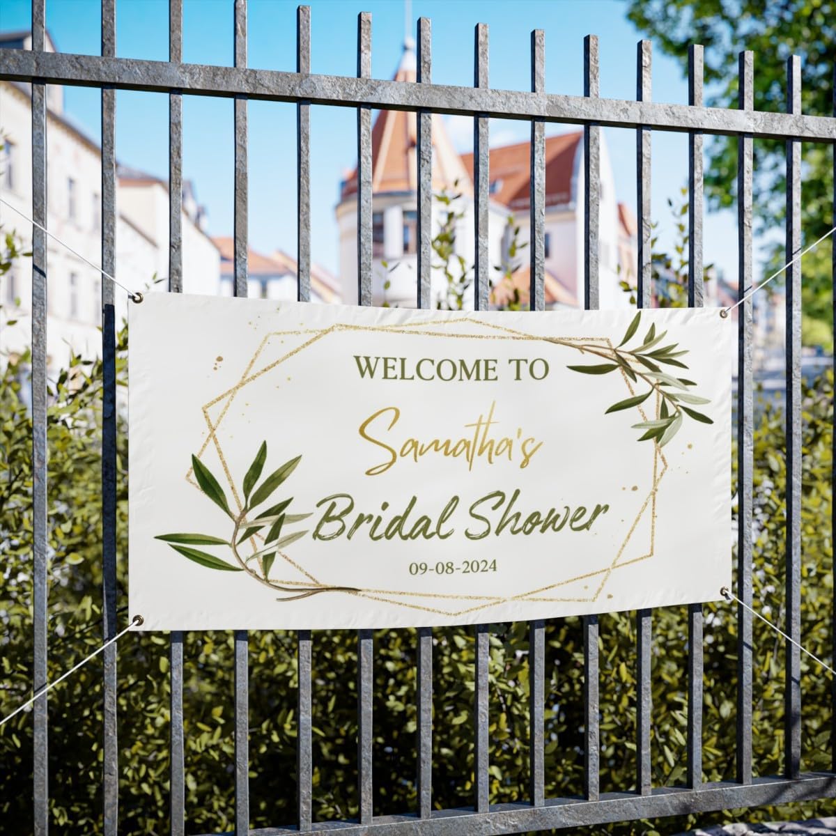 Personalized Bridal Shower Banner, 12x24 Inches, Vinyl, Wall Mount, Occasion Theme, Fade Resistant, Waterproof, Lightweight