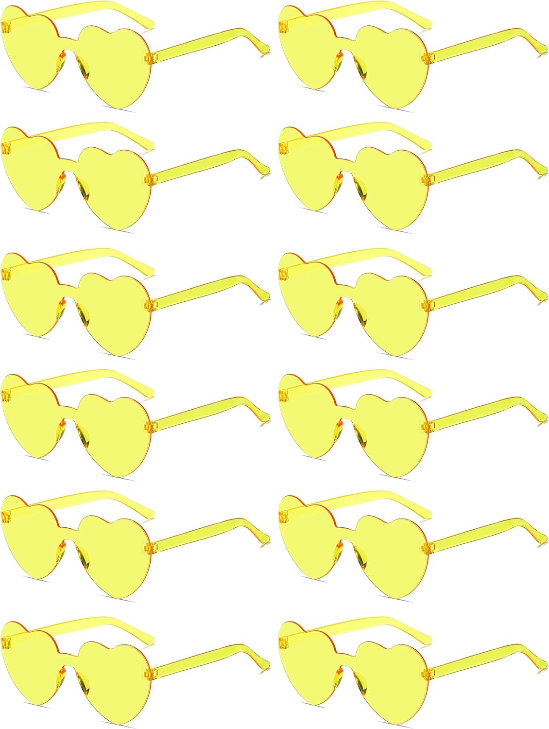 12/20/24 Pairs Heart Sunglasses for Women Men, Trendy Heart Shaped Rimless Transparent Sunglasses, Bachelorette Party