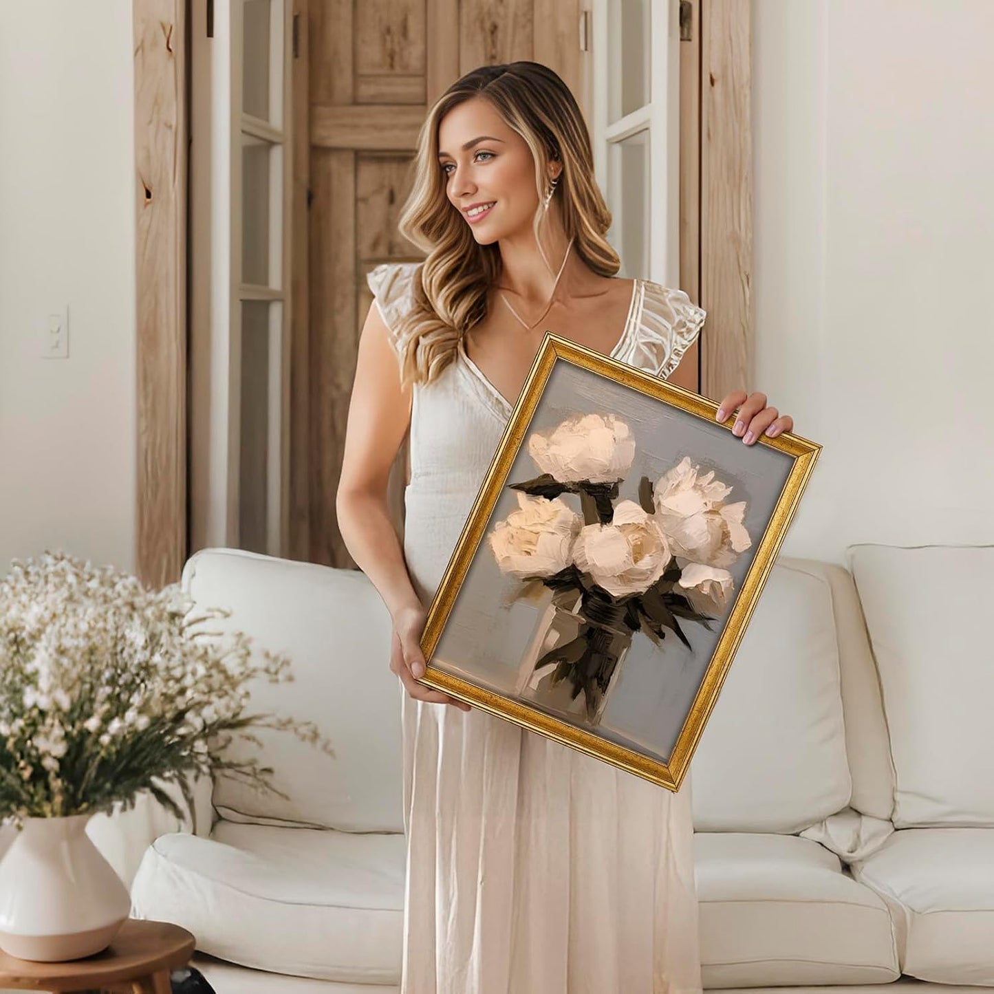 TWING 11x14 Gold Picture Frames Set of 6,Rustic Gold Frames Display Pictures 8x10 with Mat or 11x14 without Mat,Gallery Photo Frames for Wall Mounting,Ideal for Gift