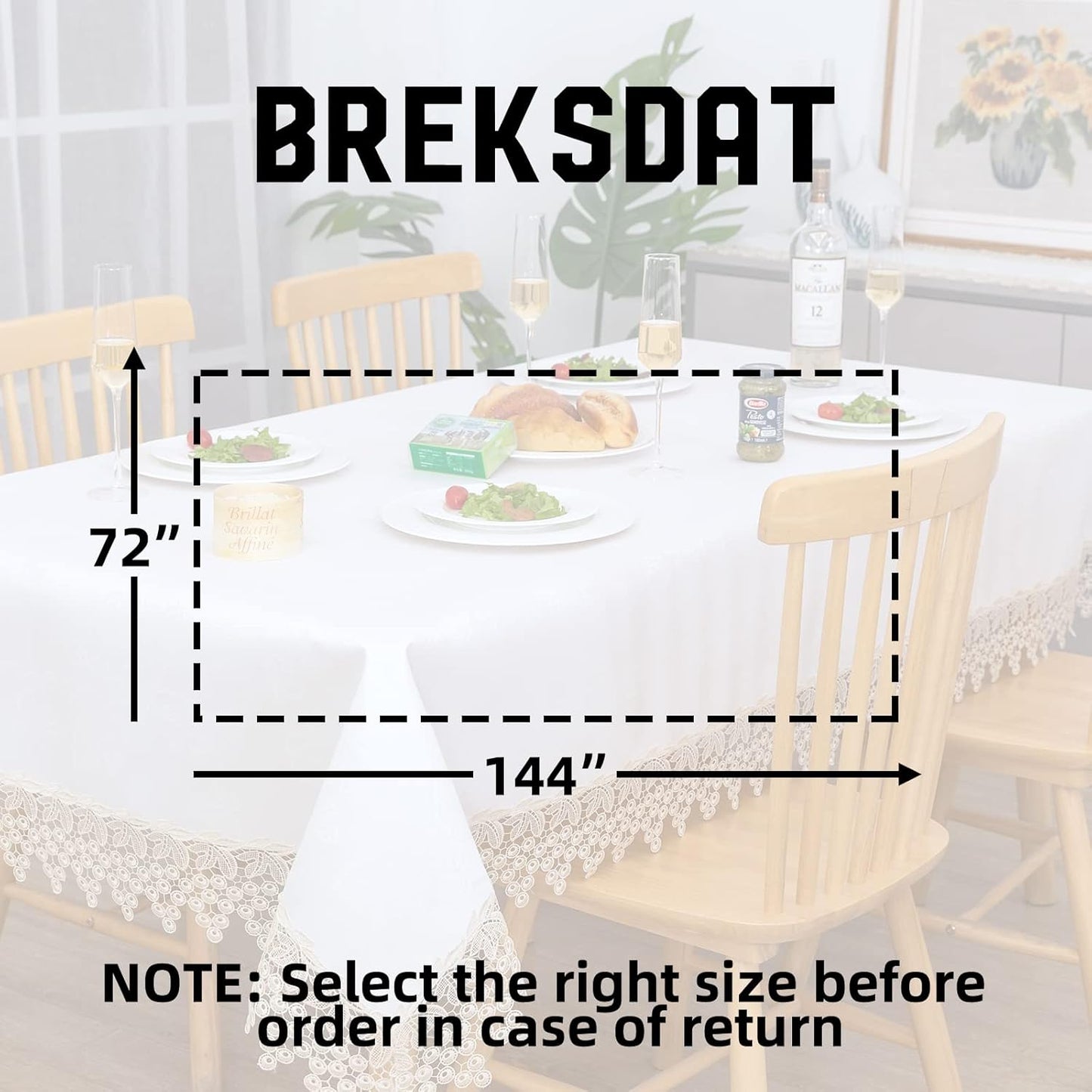 Beige lace Premium Rectangle Farmhouse Tablecloth Waterproof OilProof SpillProof AntiShrink Soft Wrinkle Resistant Decorative Fabric Table Cover Kitchen Dinning Party Wedding Banquet