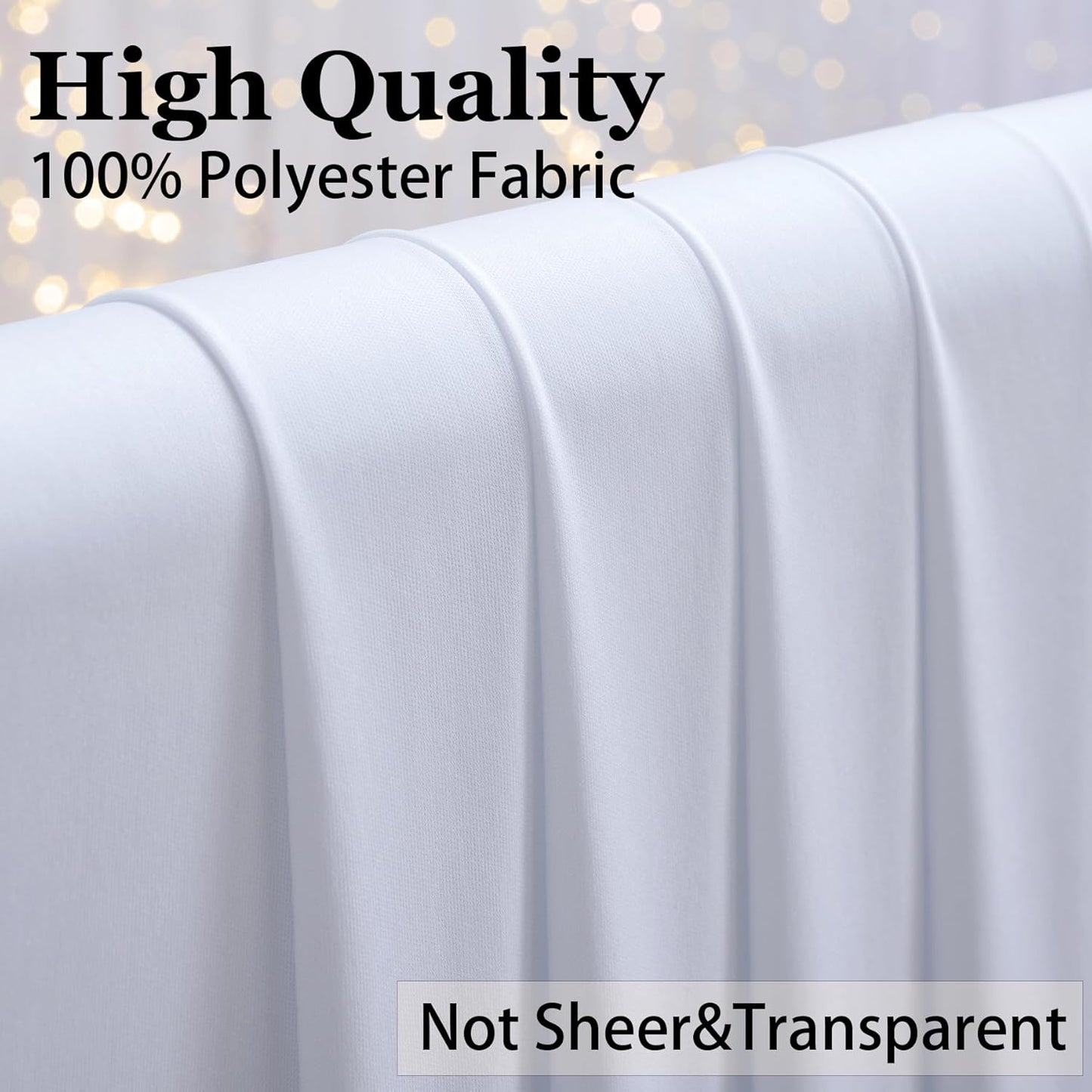 10×12ft White Wrinkle Free Backdrop Curtain, Soft Silky Easy to Drape Wedding Drapes for Backdrop, 2 Panels 12 ft Long Backdrop Curtains for Parties Birthday Baby Shower Photo Photography Background