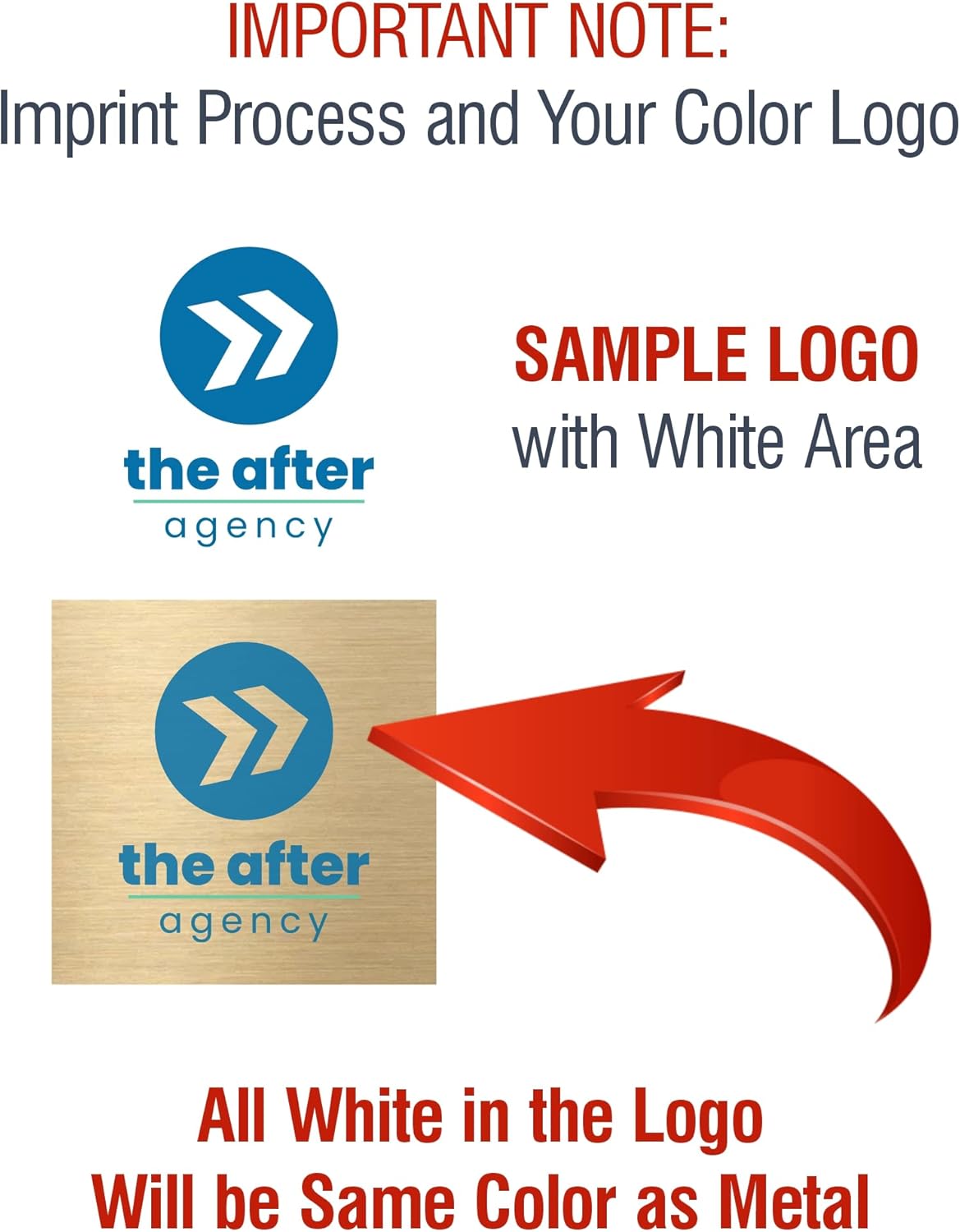 Custom Name Tag with Logo - Personalized Name Badge with Magnet Backing - Choose Your Size and Color (Gold Metal 3"x1.25" - Logo on Left)