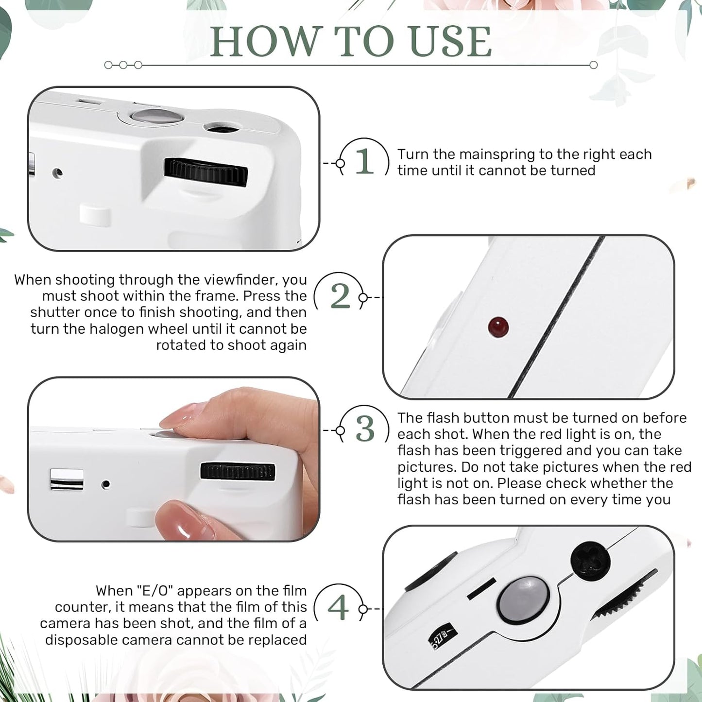 Treela 2 Pcs White Disposable Camera for Wedding Flash Film Camera 35mm 200ISO 17 Film Single Use Camera for Bridesmaid Birthday Anniversary Party Gift