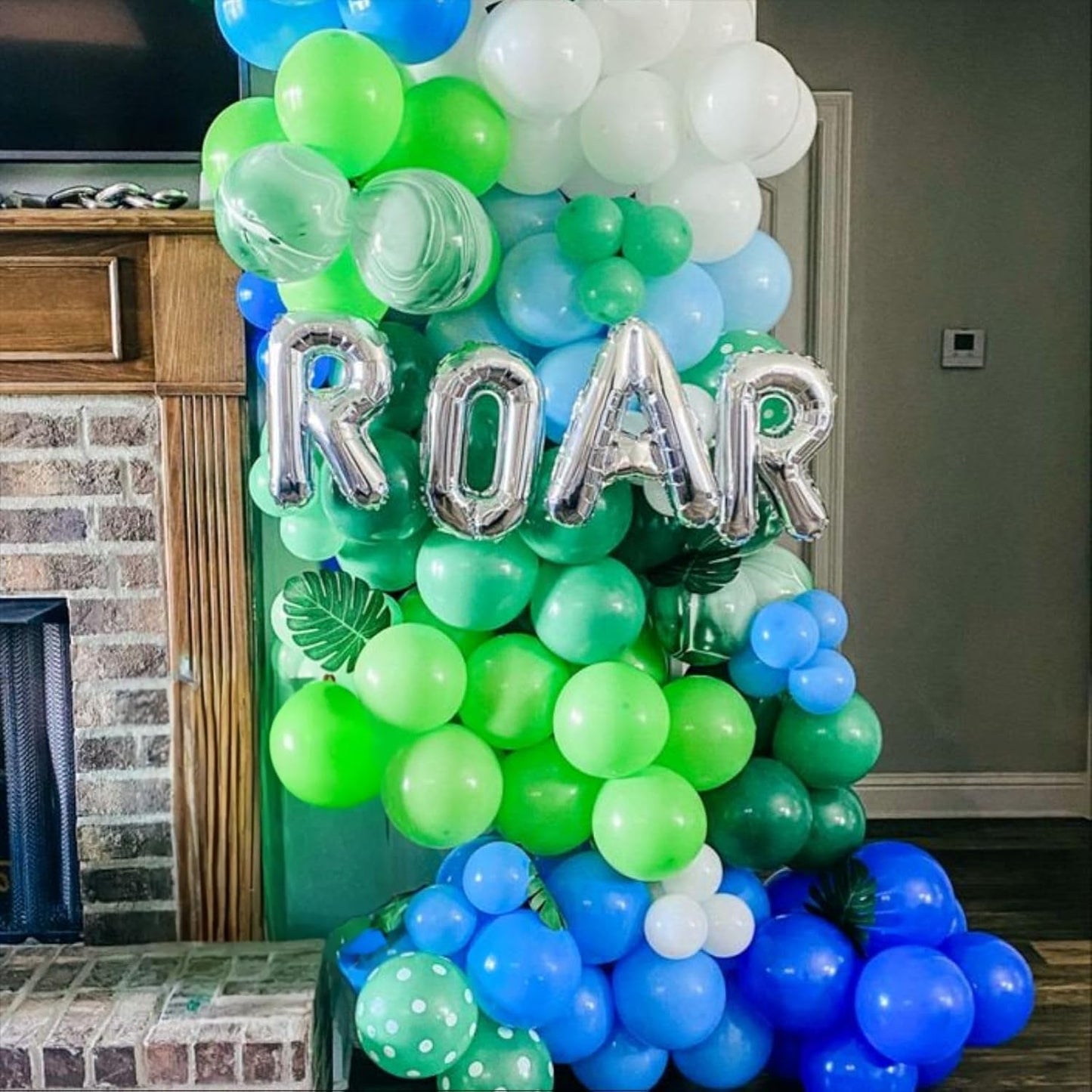 Paready Green and Blue Balloons, 60 Pcs 12 Inch Navy Teal Blue Dark Green Latex Balloons, Teal Yellow Light Green Confetti Balloon for Jungle Dinosaur Birthday Party Baby Shower Decorations