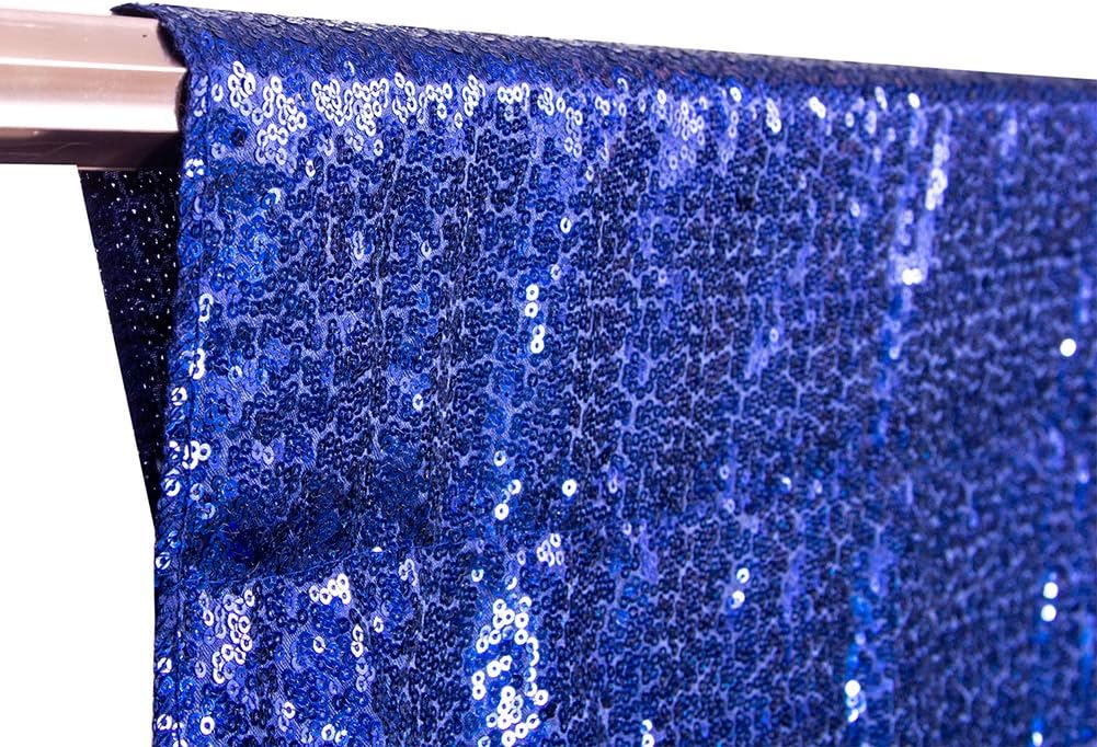SquarePie Sequin Backdrop Not See Through Thick Background Glitter Curtain Party 20FT x 10FT Navy Blue