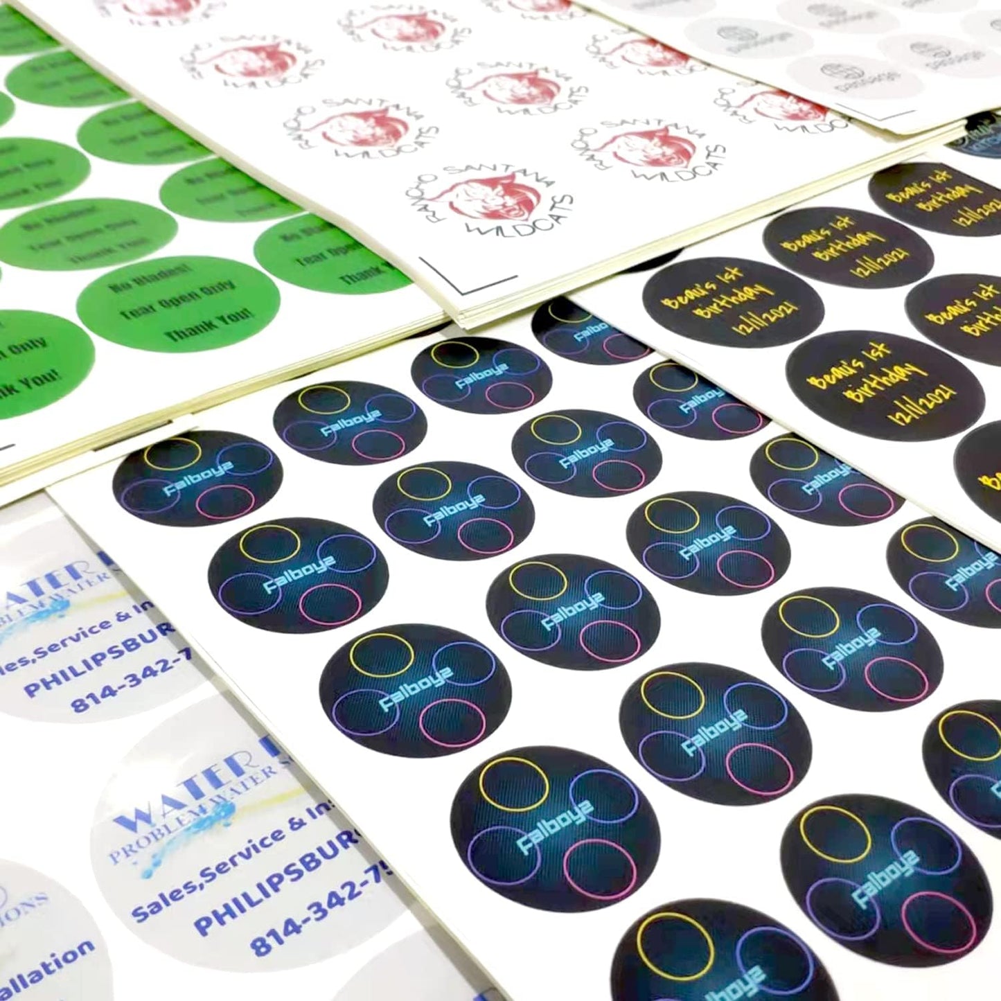 Custom 100-500 Stickers with Any Image Logo and Text - Personalized Labels for Business Logo, Thank You Notes (Square, 3 Inch)