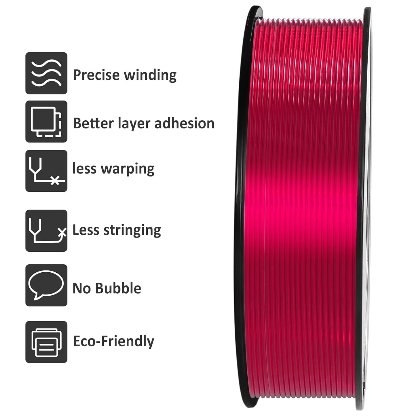 Geeetech TPU Filament 1.75mm, Shore 95A – Flexible 3D Printer Filament with High Elasticity, 1KG (2.2lbs) Spool, Dimensional Accuracy ±0.03mm, Fits Most FDM Printers (Clear Pink)