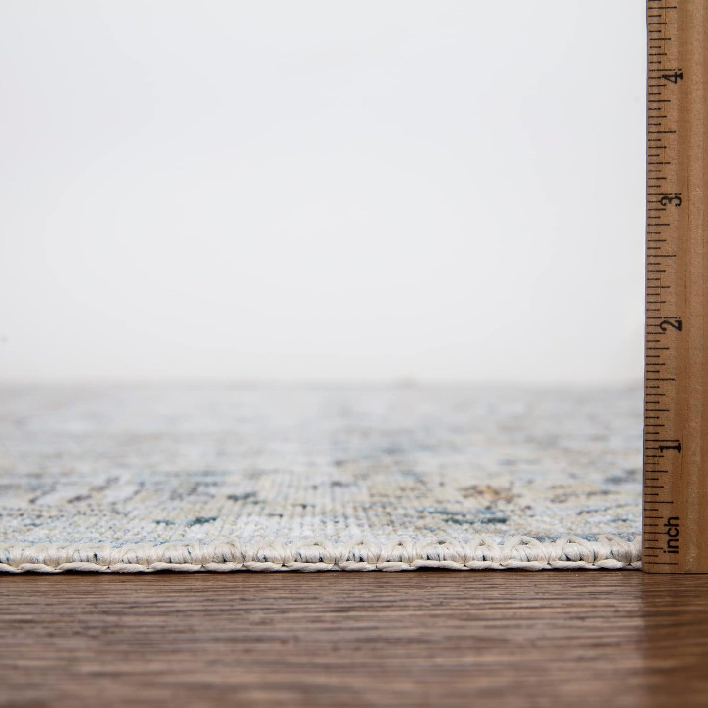 Bloom Rugs Washable Non-Slip 4' x 6' Rug - Cream/Light Blue/Teal Traditional Medallion Area Rug for Living Room, Bedroom, Dining Room, and Kitchen - Exact Size: 4' x 6'