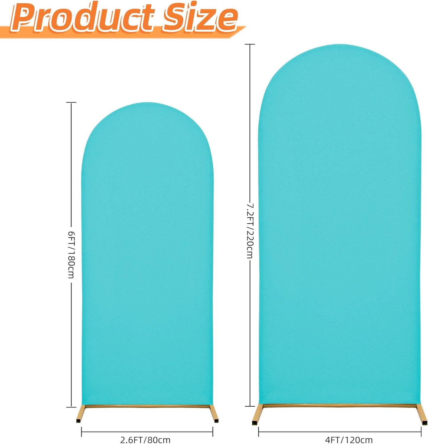 Wedding Arch Cover 7.2FT 6FT Arch Backdrop Cover Spandex Fitted Arch Cover for Round Top Chiara Backdrop Stand Covers for Wedding Birthday Party Baby Shower Banquet Ceremony Decoration