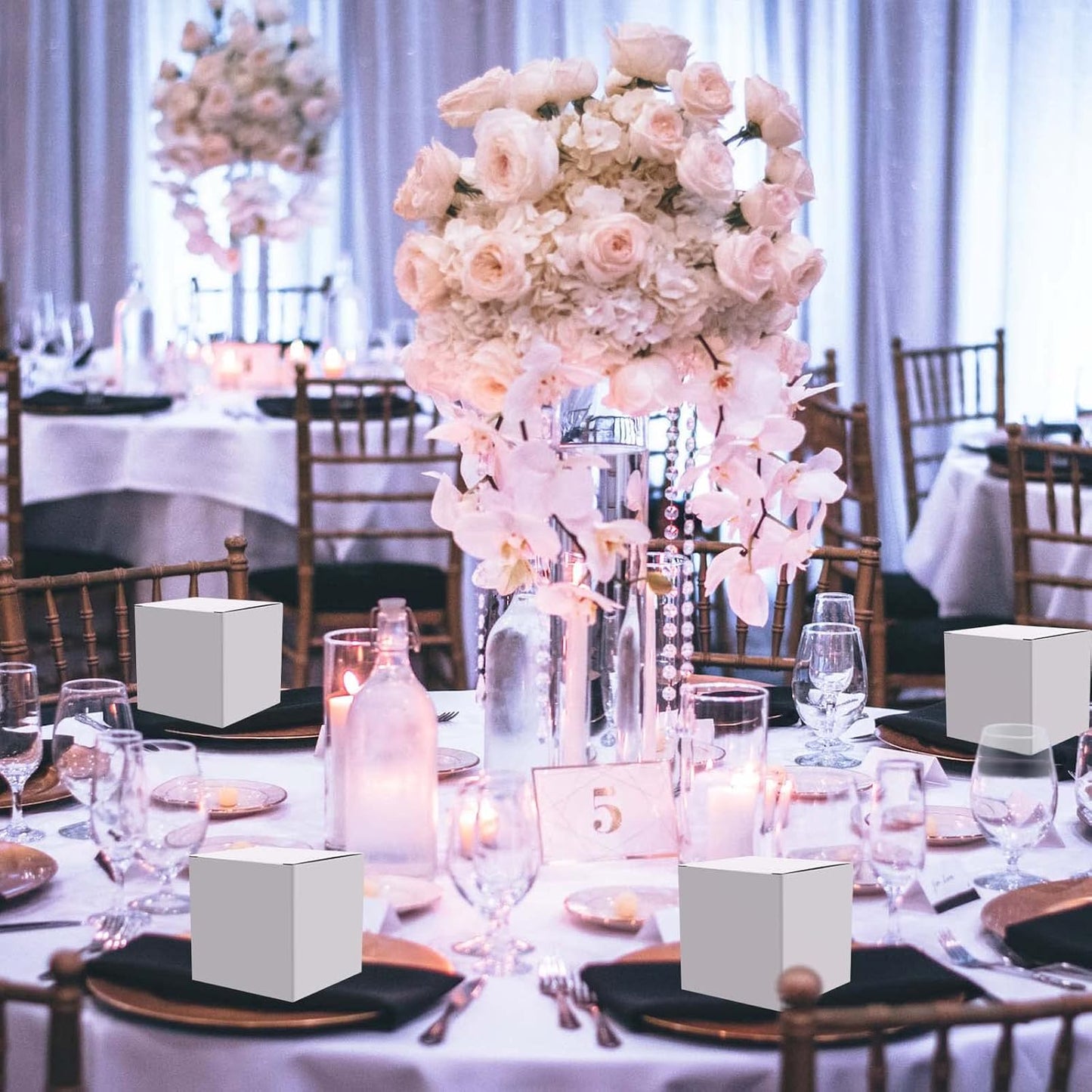 25 Pcs White Paper Gift Boxes, Small Candy Boxes Bulk, 3x3x3 inch Gift Box with Lids, Goodie Treat Boxes for Party Favors, Birthday Gifts, Wedding Gifts