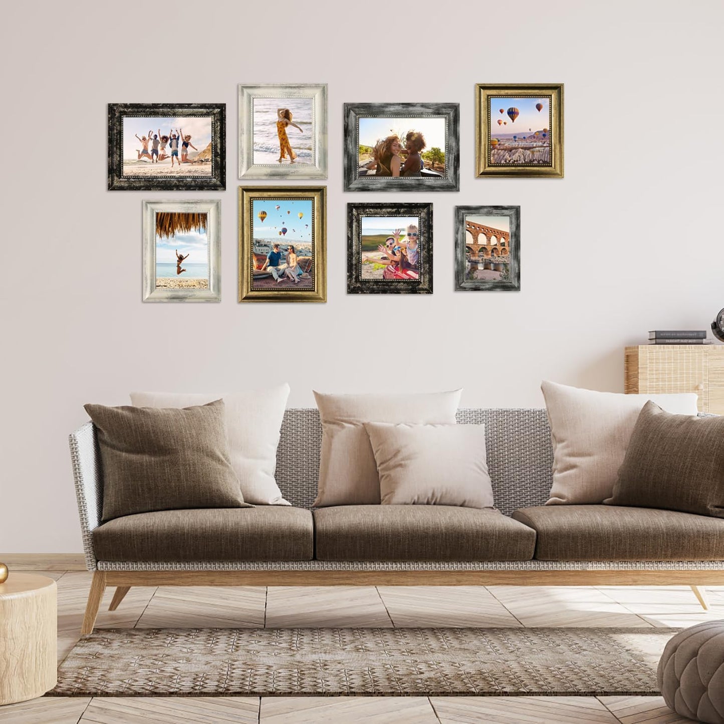 TKGYU 4x6 Picture Frame with Real Glass, 4 Pack Ornate Vintage Picture Frames for Wall or Tabletop Display, 4 x 6 Photo Frame for Wall home best gift