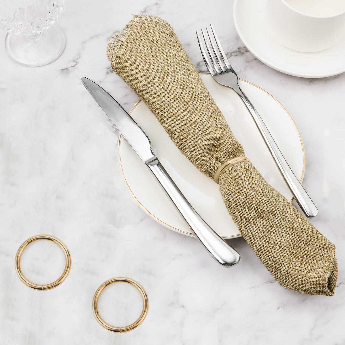 Gold Napkin Rings - 80 Pcs Stainless Steel Napkin Rings,Gold Rotundity Metal Napkin Ring for Table Settings Wedding Christmas Party Dinner Table