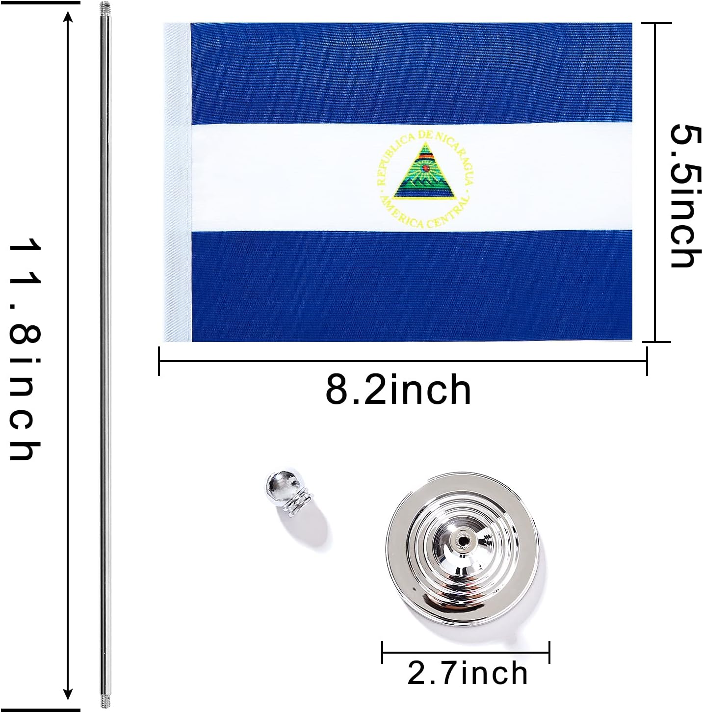 ZXvZYT 2 Pack Nicaragua flag Nicaraguan Table Flag Small Mini Nicaraguan Desk Flags With Stand Base,International Festival Events Celebration Decorate,Home office Decorations