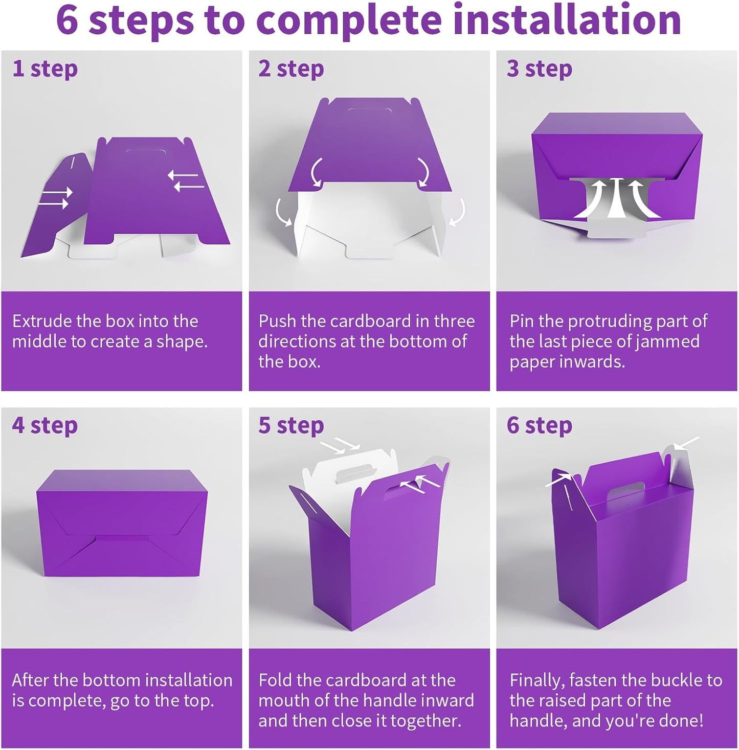 XAGLVV 24Pack Purple Boxes,Party Favor Boxes Packs 7 x3.5x 6.6 Inches, Purple Gift Boxes With Handles, Favor B oxes for Party, Baby Shower, Birthday,Weddings and more.