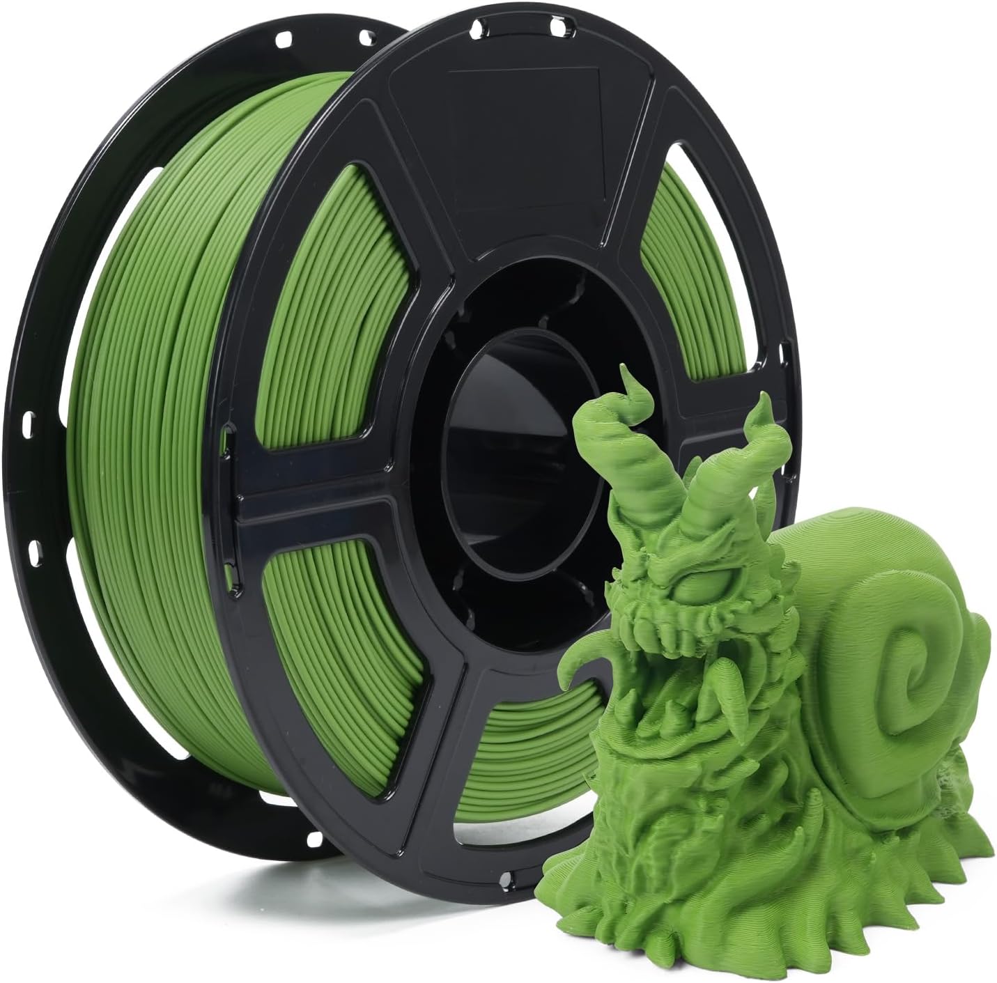 FLASHFORGE Rapid PLA Matte Filament 1.75mm, High Flow Speedy 3D Printer Filament, Max 500m/s High Speed Printing, Easy to Remove Support & Non-Glossy Appearance (Green)