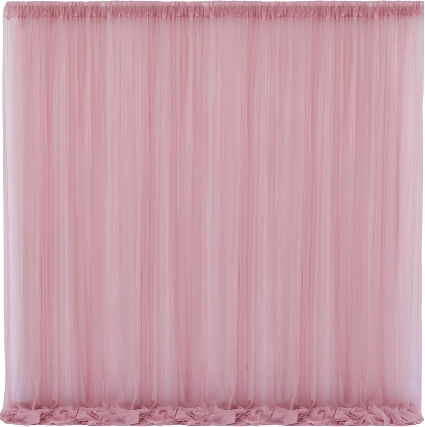 10x10 Dusty Rose Tulle Backdrop Curtains for Parties, Sheer Backdrop Curtain Wedding Photo Background Drapes for Baby Shower Photography Birthday Party