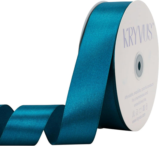 Turquoise Satin Ribbon 1-1/2 inch X Continuous 100 Yards, Single Face Polyester Ribbon Perfect for Gift Wrapping, Flower Bouquet, Wedding Decor, Crafts, Bow Making, Sewing and More