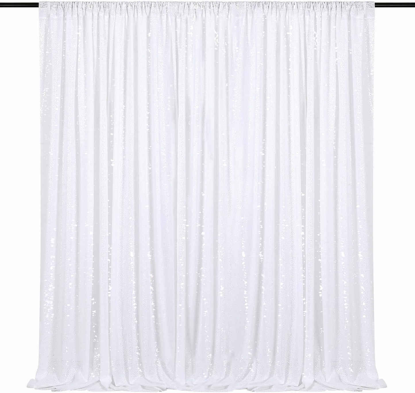 White Sequin Backdrop Curtain 7ft x 7ft Party Backdrop Curtains Sparkly Photo Backdrop for Party Wedding Birthday Wall Decoration