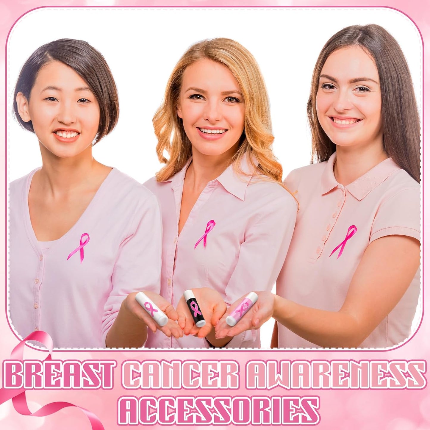 30 Pack Breast Cancer Awareness Accessories Gifts Bulk Lip Balms Favors Pink Ribbon Lip Balms Favors Breast Cancer Awareness Month Support Party Items Decorations for Women Men Survivors