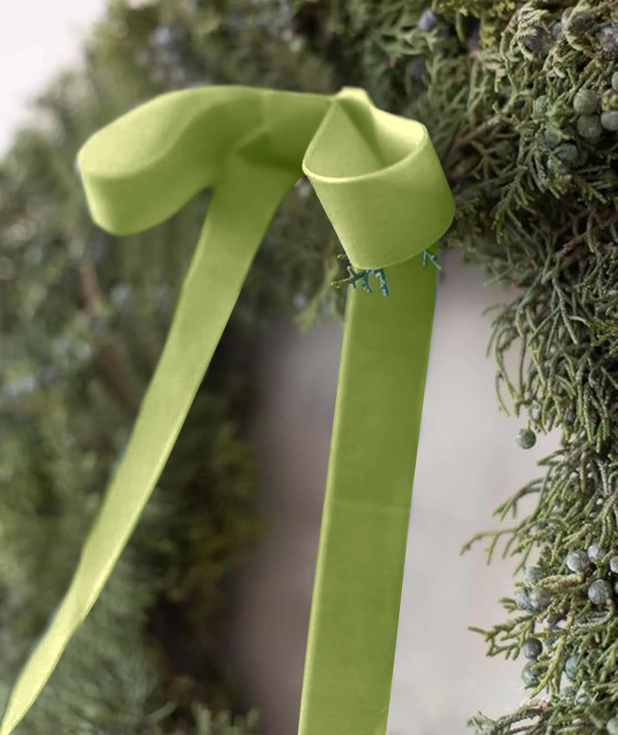 Sage Green Velvet Ribbon 1.5'' 25 Yards for Christmas Tree, Gift Wrapping, Flower Bouquet, Wreath Decorations, Bow Making