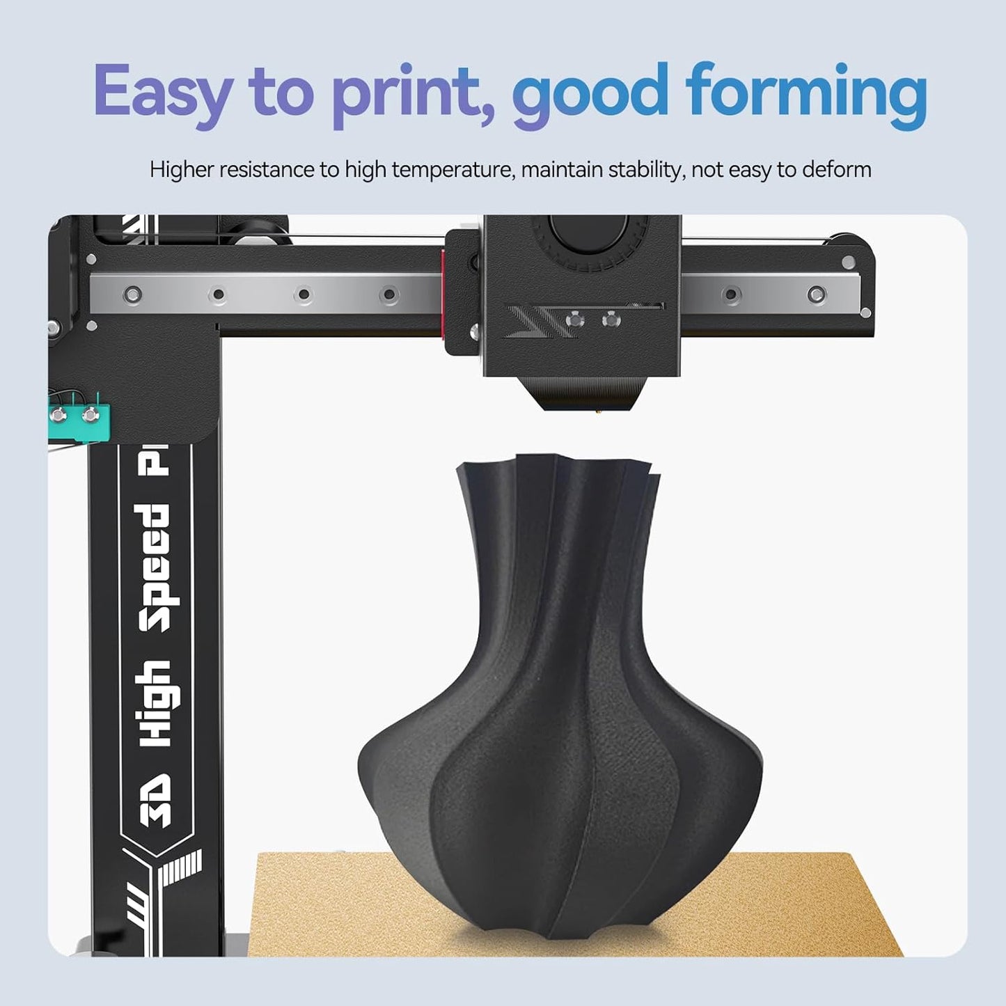 Kingroon Carbon Fiber ABS 3D Printer Filament, ABS CF 3D Printing Filament 1.75mm +/- 0.03mm, 1kg Spool (2.2LBS), Black