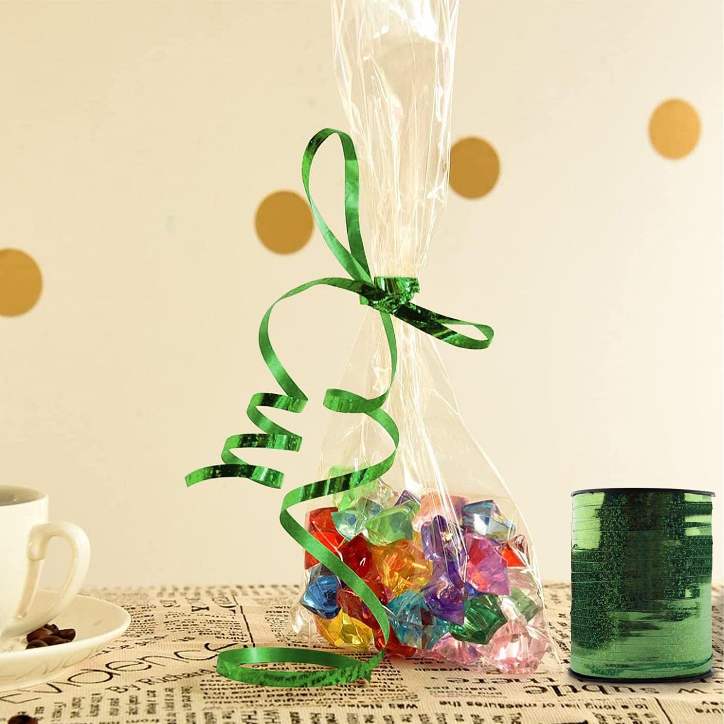 Lainrrew 1000 Yard Metallic Curling Ribbon Balloon String - 4 Pack, Gift Wrap, Christmas, Valentine's Day, Party Decoration