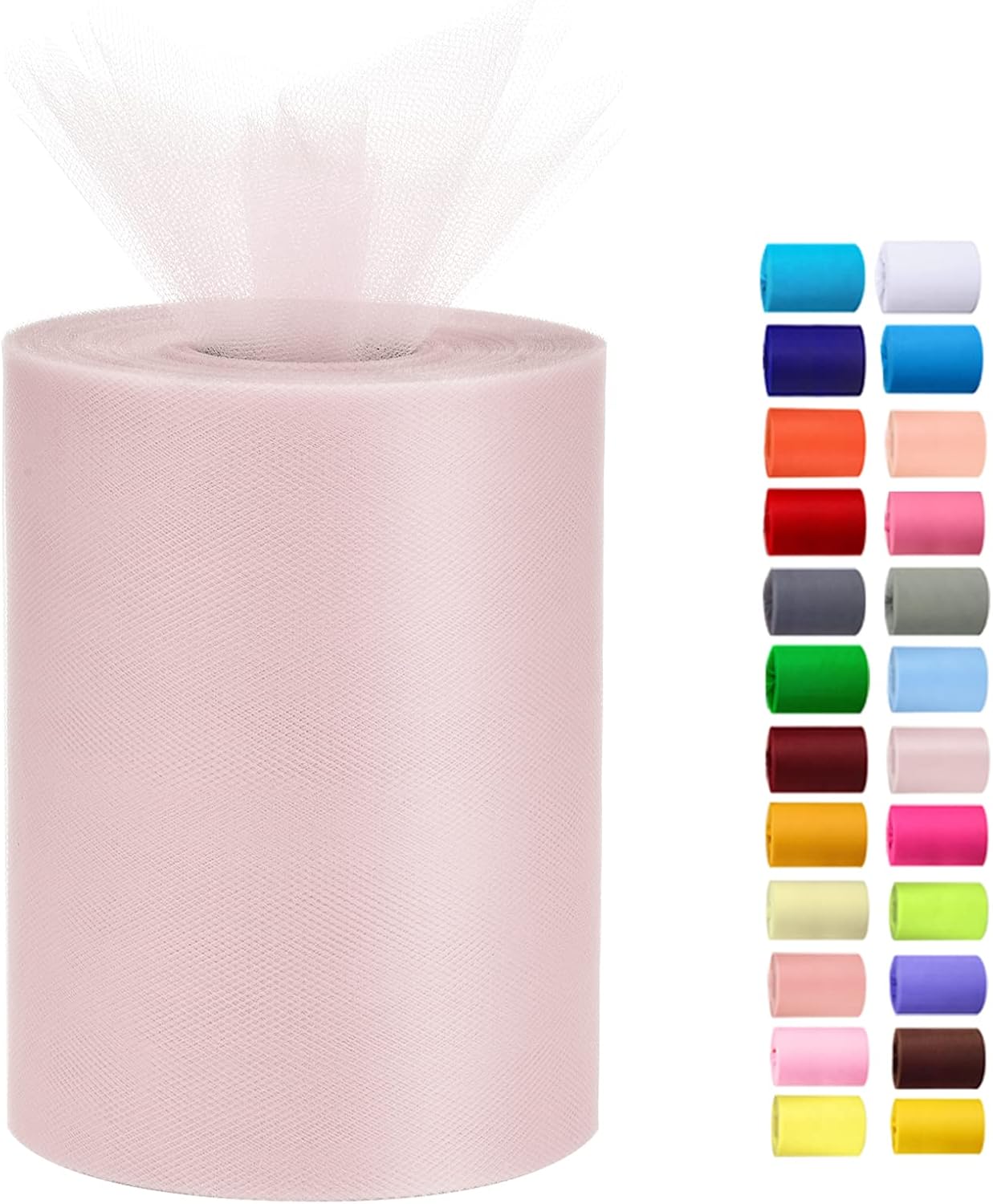 Tulle Rolls 6” by 100 Yards (300 feet) Tulle Roll Spool Fabric for DIY Tutu Skirts Wedding Baby Shower Crafts Decorations Party Supplies(Aqua Pink)