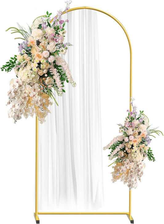 6FT Gold Metal Arch Backdrop Stand, Square Balloon Arch Stand Wedding Frame for Birthday Party, Baby Shower, and Ceremony Decoration
