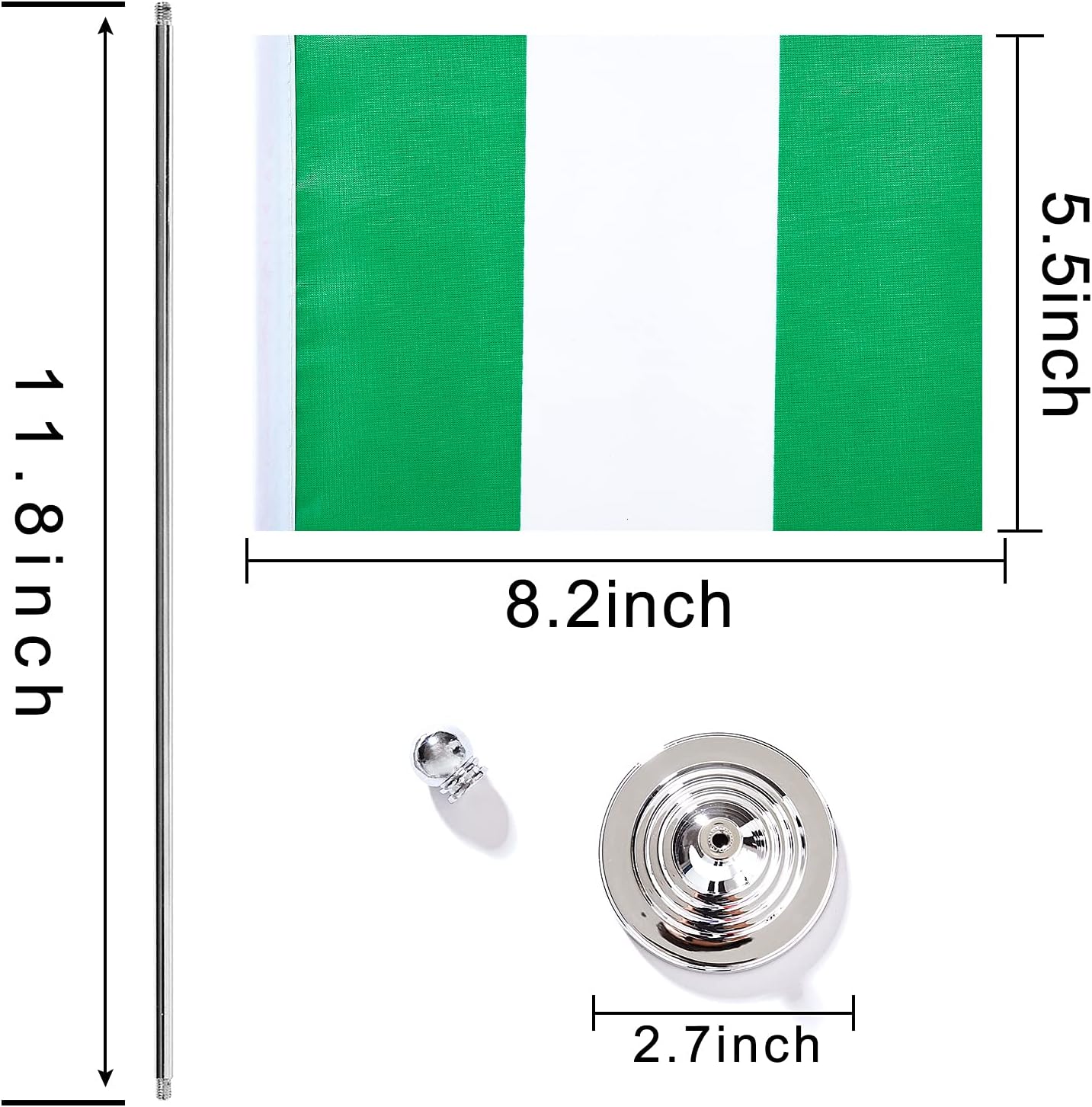 ZXvZYT 2 Pack Nigeria flag Nigerian Table Flag Small Mini Nigerian Desk Flags With Stand Base,International Festival Events Celebration Decorate,Home office Decorations