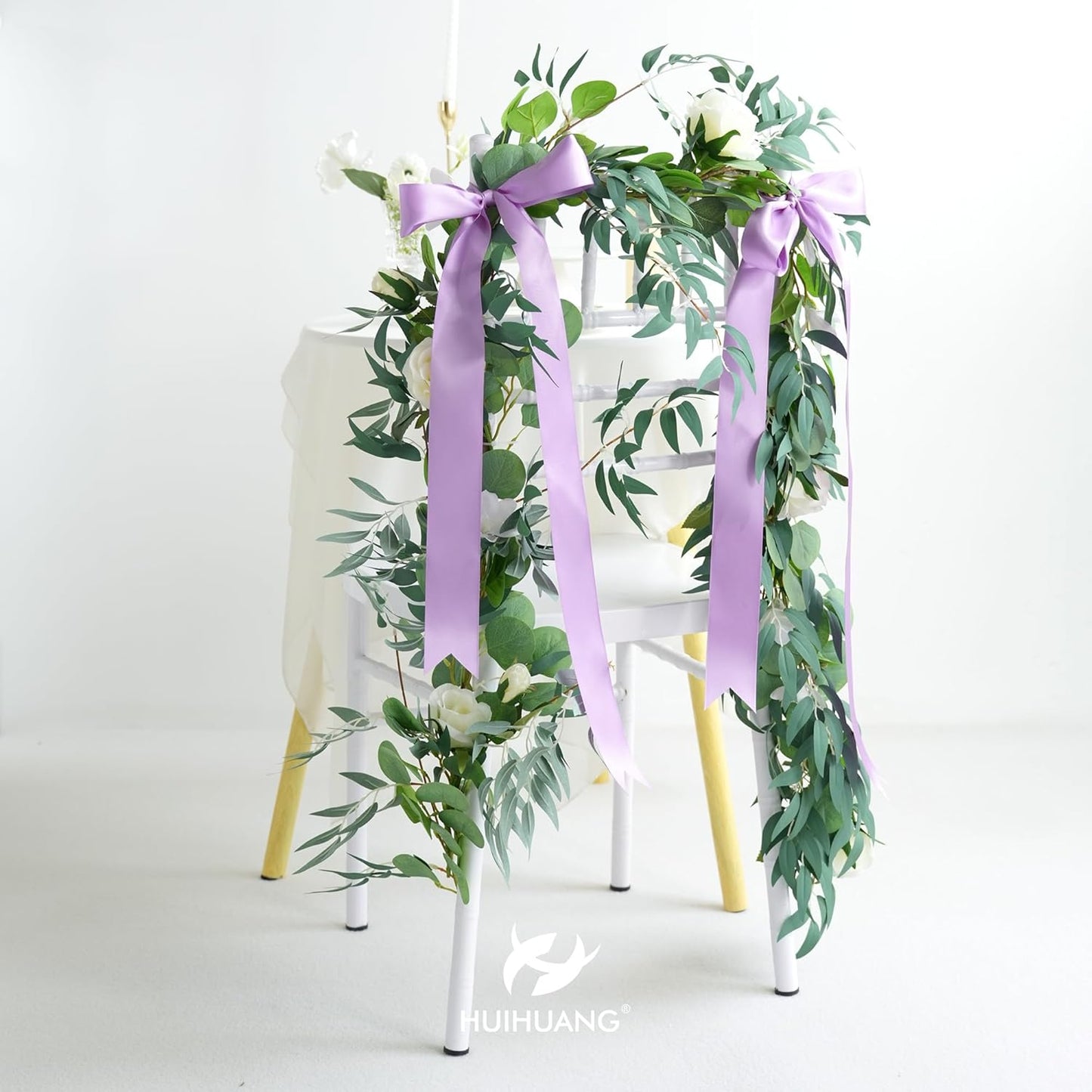 HUIHUANG Lilac Satin Ribbon 1-1/2 inch x 50 Yards Purple Ribbon Double-Faced Satin Ribbon for Gift Wrapping, Bows, Flower Bouquet, Eternal Roses, Crafts, Bridal Shower Wedding Decor