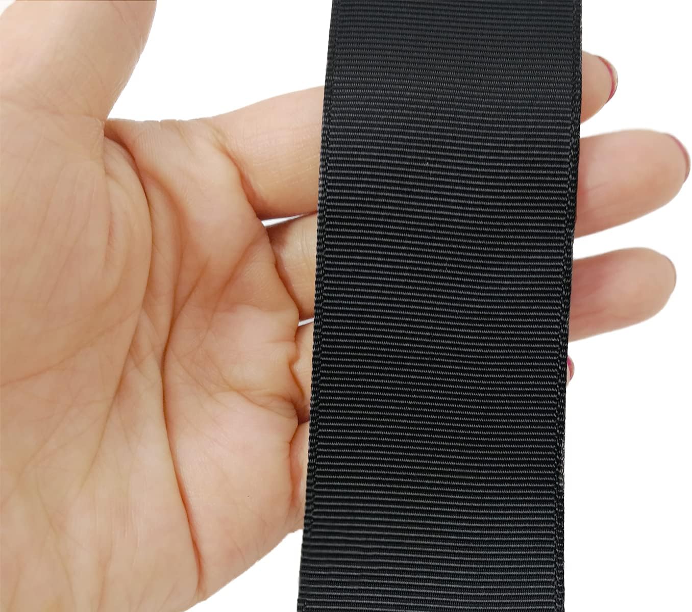 Jesep One Roll 50 Yards Soild Grosgrain Ribbon Boutique Gift Wrapping Package Ribbon, DIY Crafts Bow Hair Headband Accessories Assorted Ribbon#30 (1 1/2" 38mm, Black)