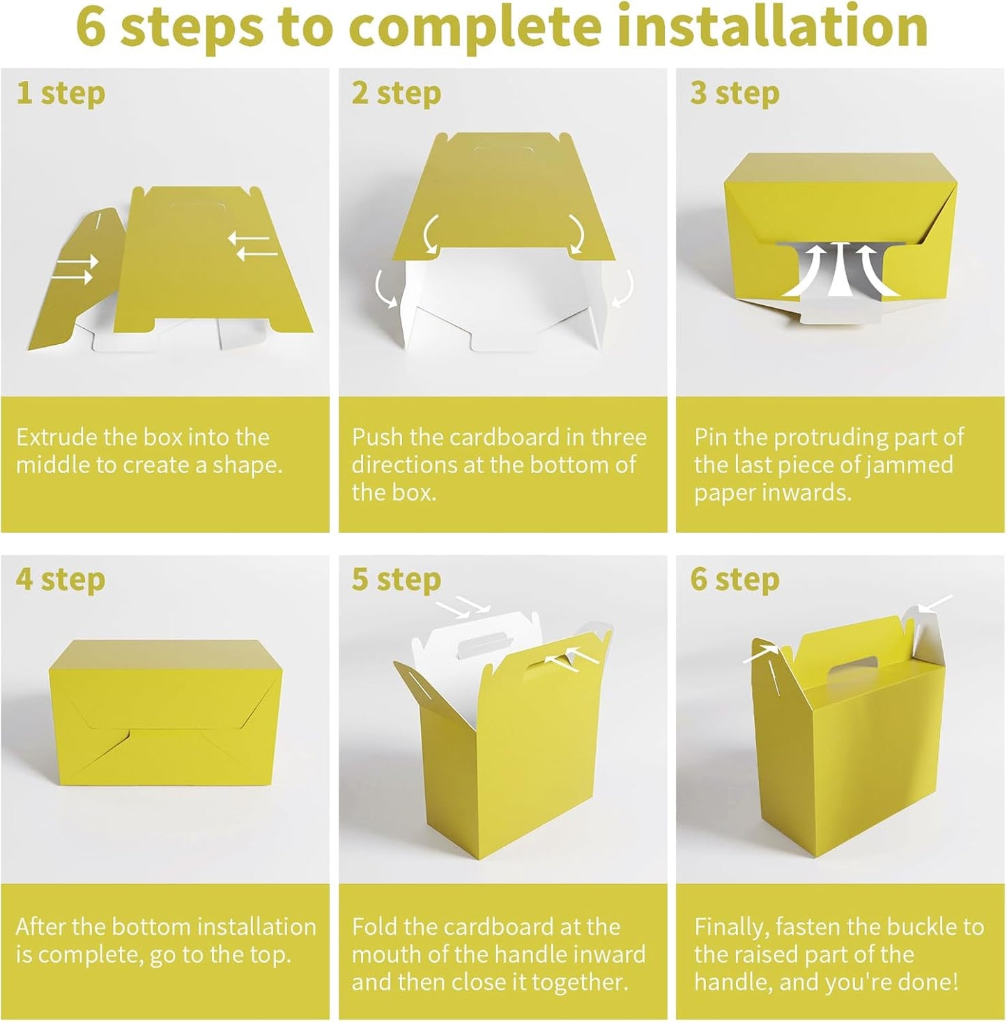 XAGLVV 24Pack Yellow Party Favor Treat Box Packs, 7 * 3.5 * 6.6 Inch Goodie Box with Handles, Goodie Boxes, Candy Box,Gable Gift Boxes for Party, Baby Shower, Birthday