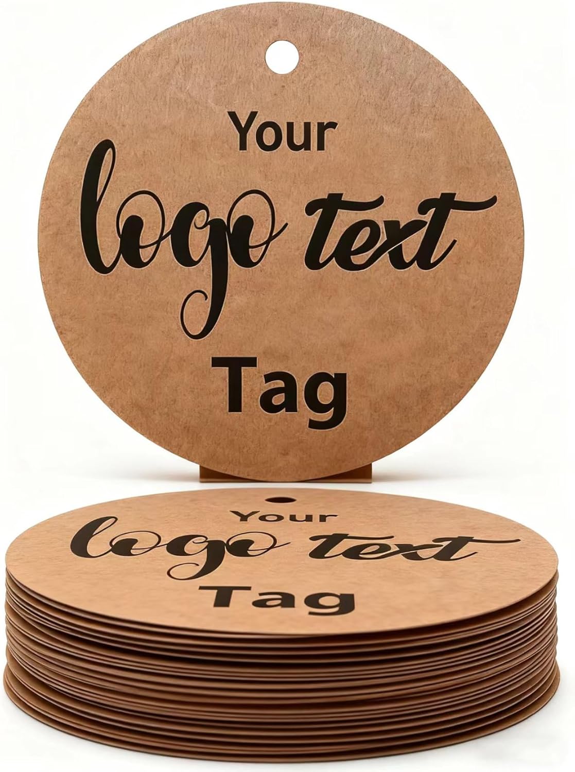 Custom Brown Kraft Paper Tags,Personalized Your Logo and Text Price Hang Tags for Clothes Gift Jewelry Handmade Business Wedding Birthday Favors