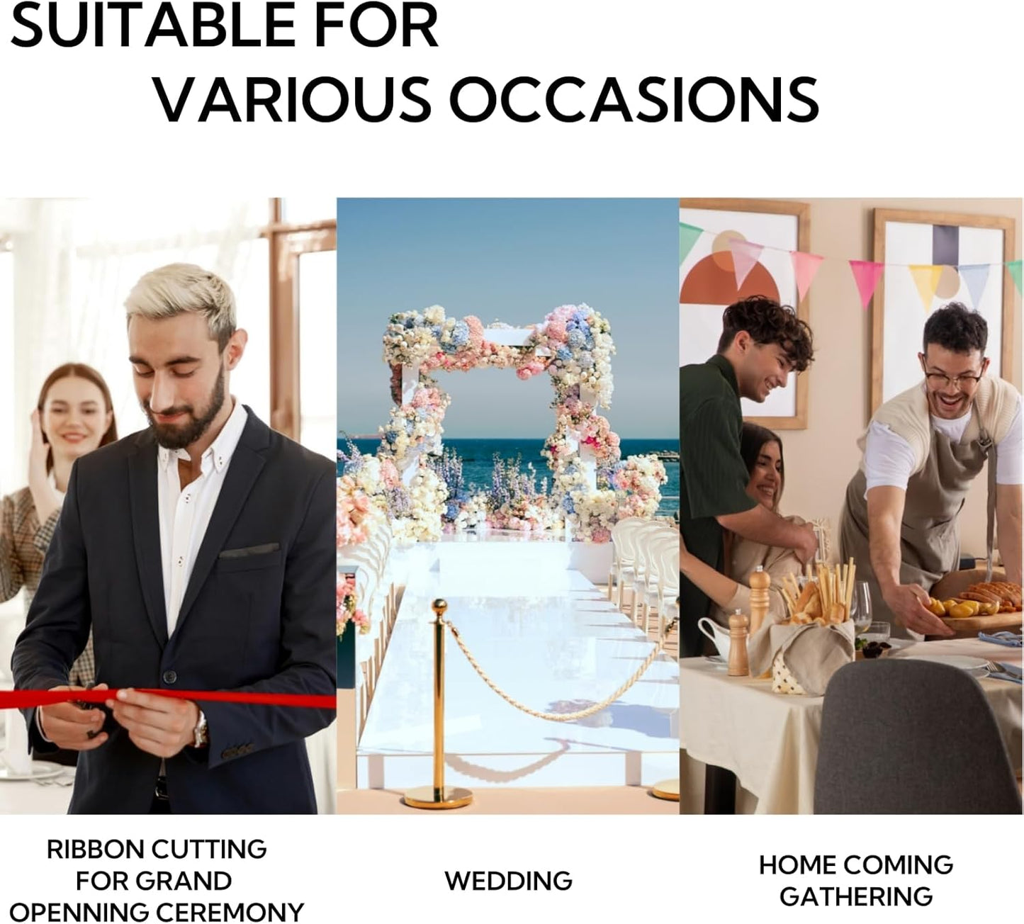 3 Inch 25 Yard Wide Satin Ribbon White, Solid Fabric Large Ribbon Roll for Cutting Ceremony Wedding Opening Party Decoration, Chairs, Sewing, Festival Pageant Sashes