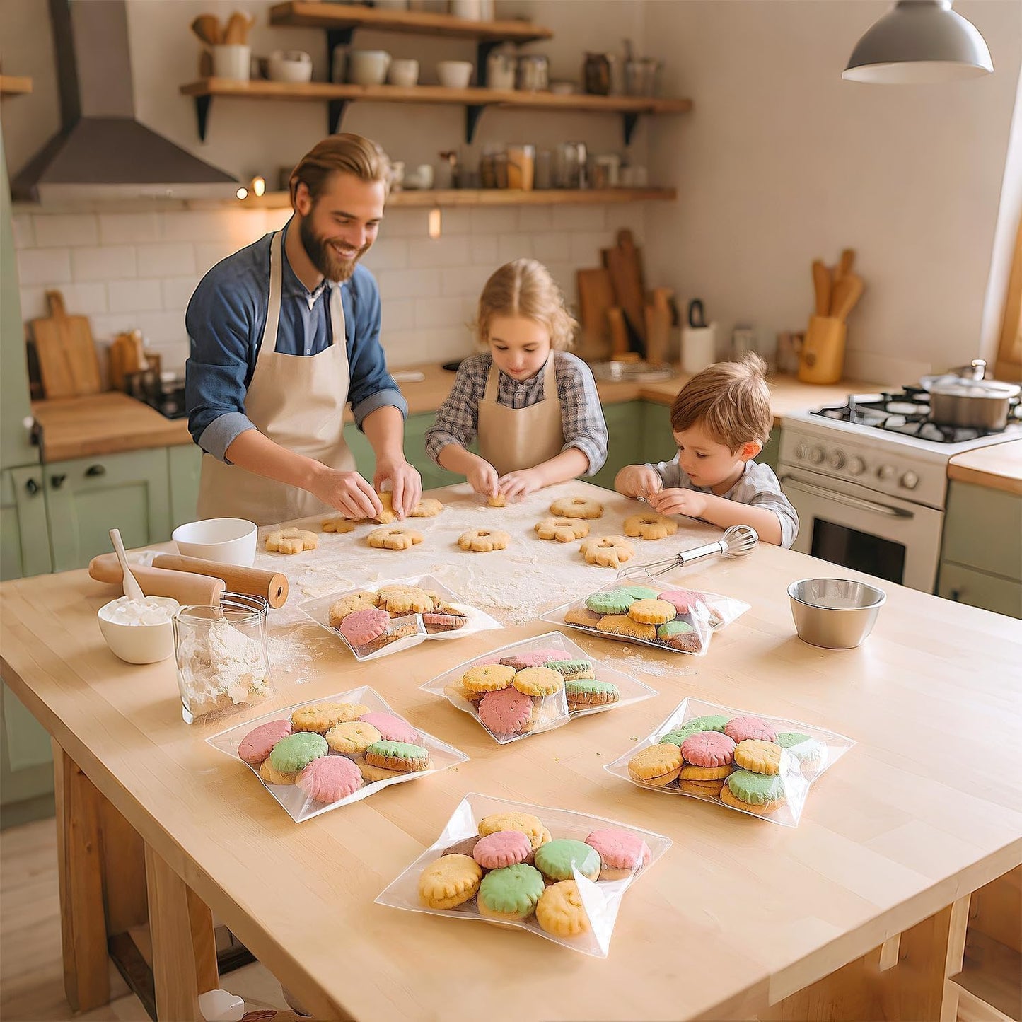 PigPotParty 5''x 7" Clear Plastic Cellophane Gift Wrap Bags, 100 Pcs Small Self Sealing Cookie Bags for Gift, Party favor, Candy, Treat, Goodies, Snack, Self Adhesive Resealable