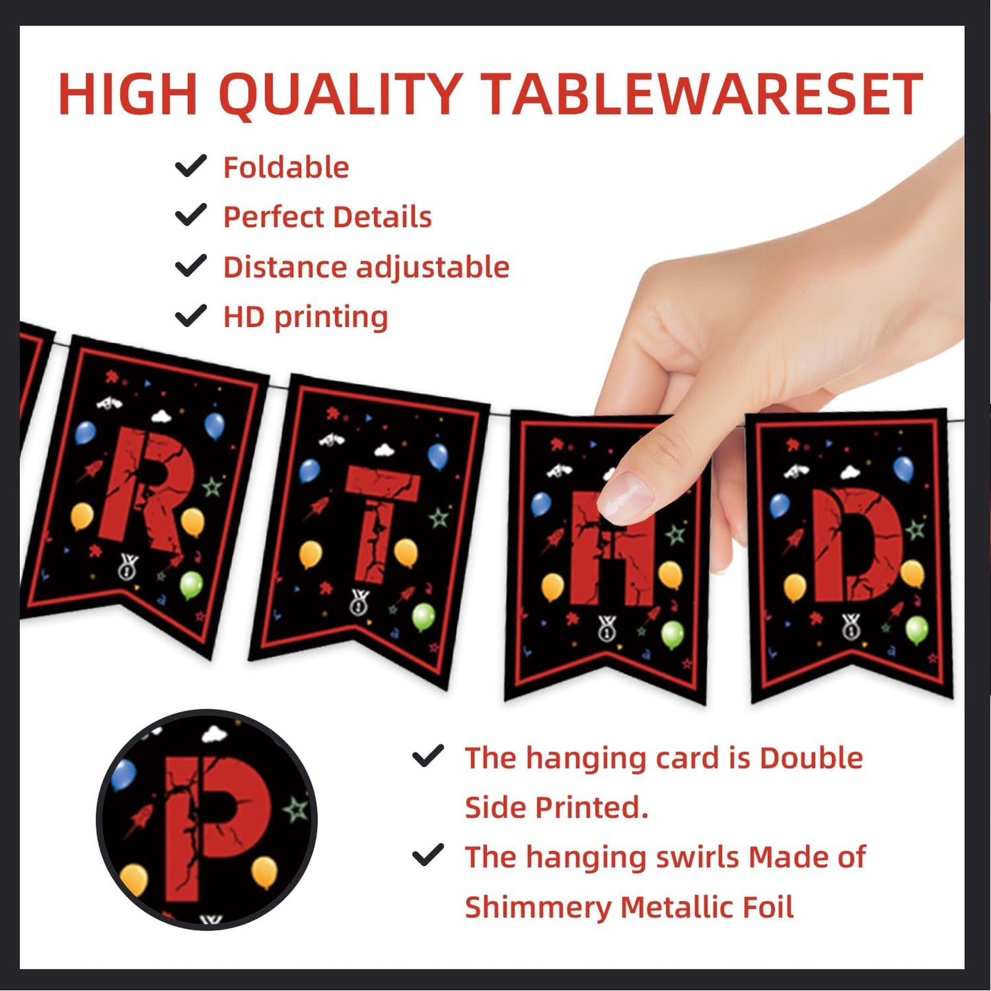 123pcs 13th Red and Black Party Decorations,Happy Birthday Banner Flags Paper,cups Straws Forks Cake Toppers Dessert plates Tablecloths and dinner plates,Officially a Teenager 13th Birthday Supplies