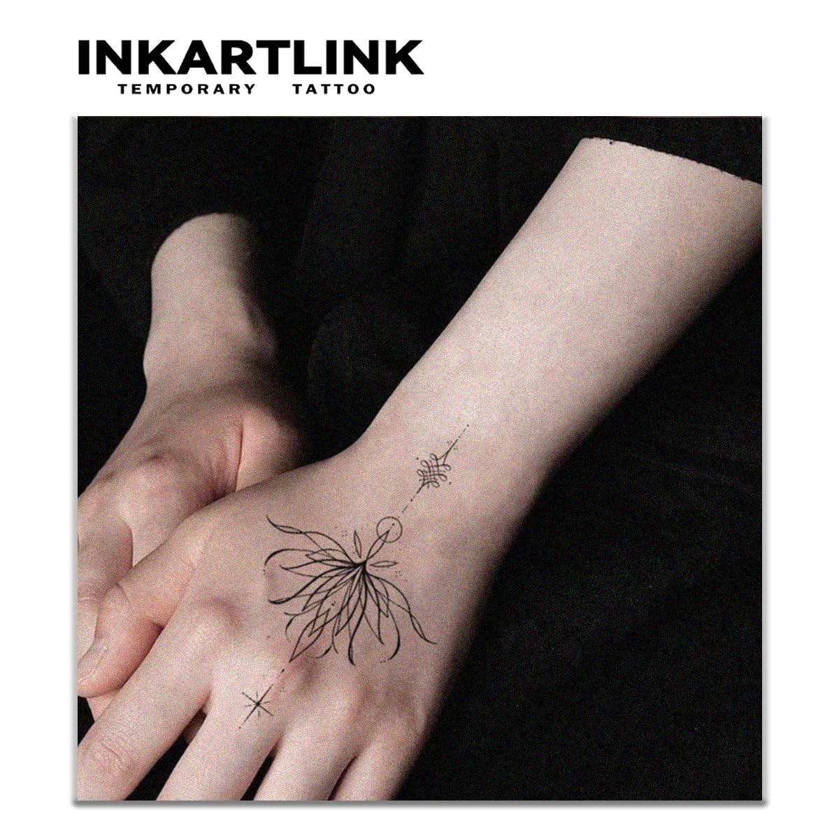 INKARTLINK Tattoo Tech, 2 Sheets Large Semi Permanent Tattoo, Adult Art Design Temporary Tattoos, Lasts 1-2 Weeks, Waterproof, Realistic Look, No Adhesive, No Reflection (Water Lily Design)