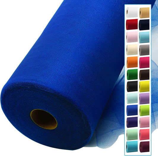 Royal Blue Tulle Fabric Rolls 54 Inch by 40 Yards Tulle Bolt Spool for Wedding Decorations DIY Tutu Baby Shower Table Skirt Ceiling Decor Birthday Party Craft Supplies